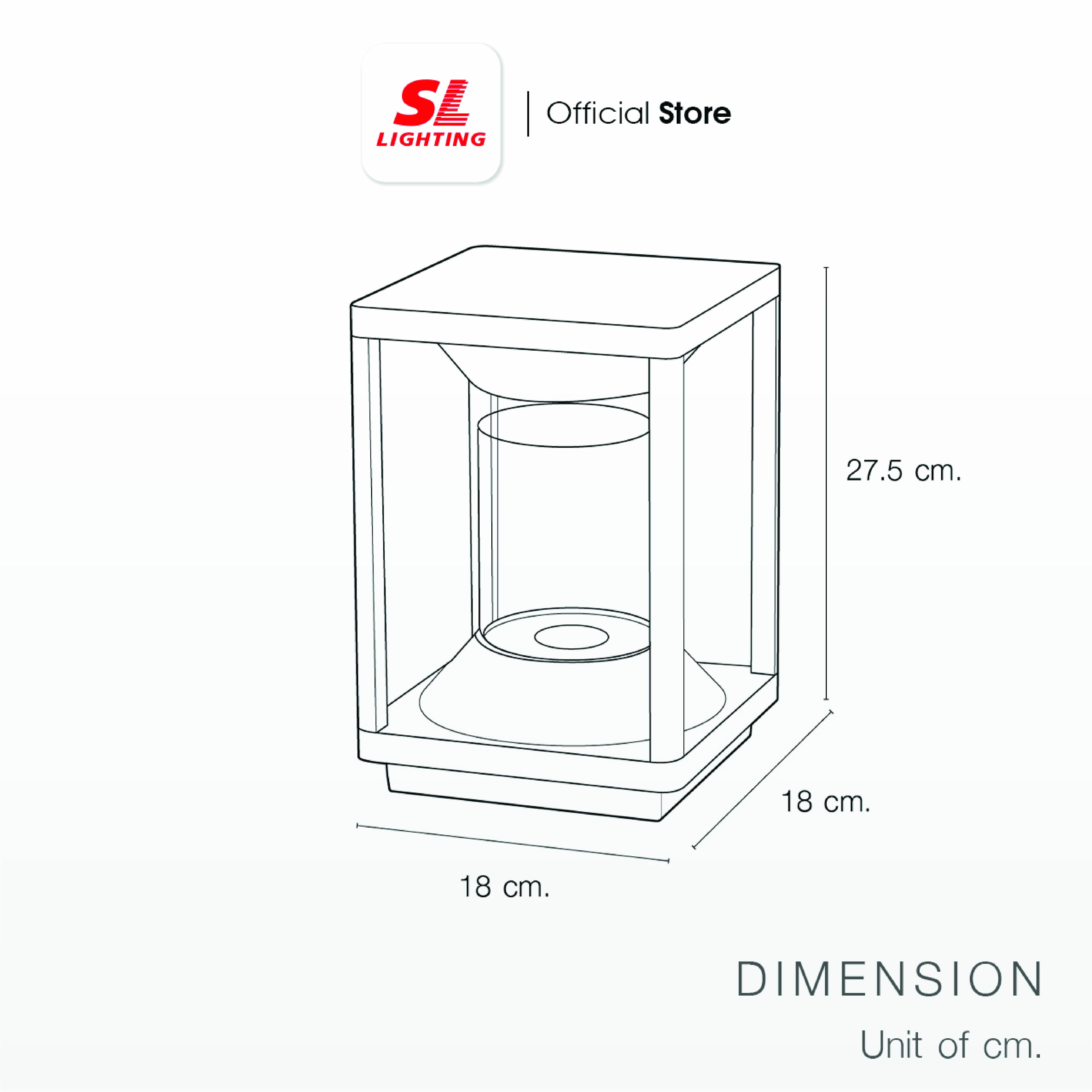 ไฟหัวเสา SL LIGHTING 8163S E27 สีดำ