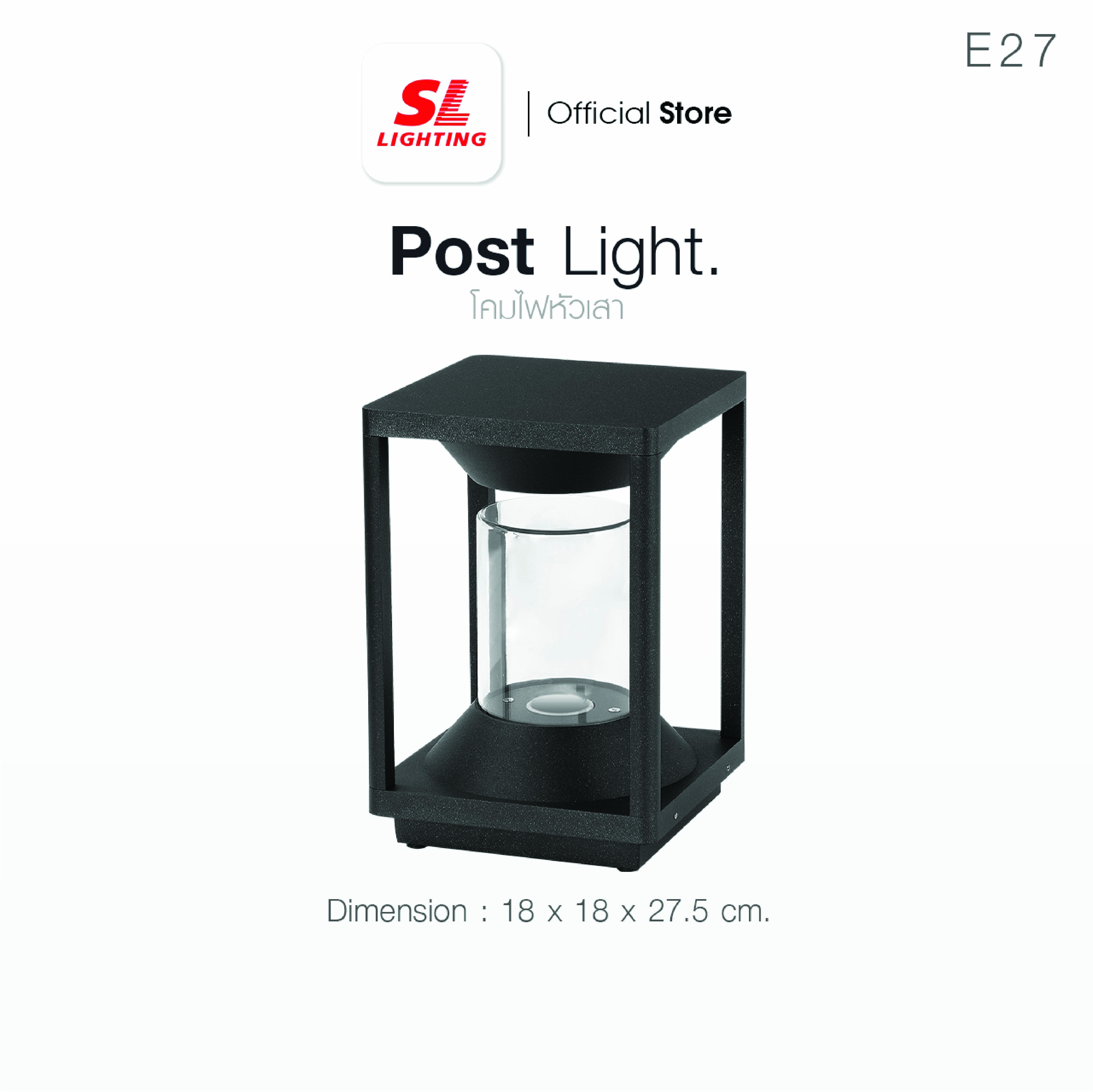 ไฟหัวเสา SL LIGHTING 8163S E27 สีดำ_4