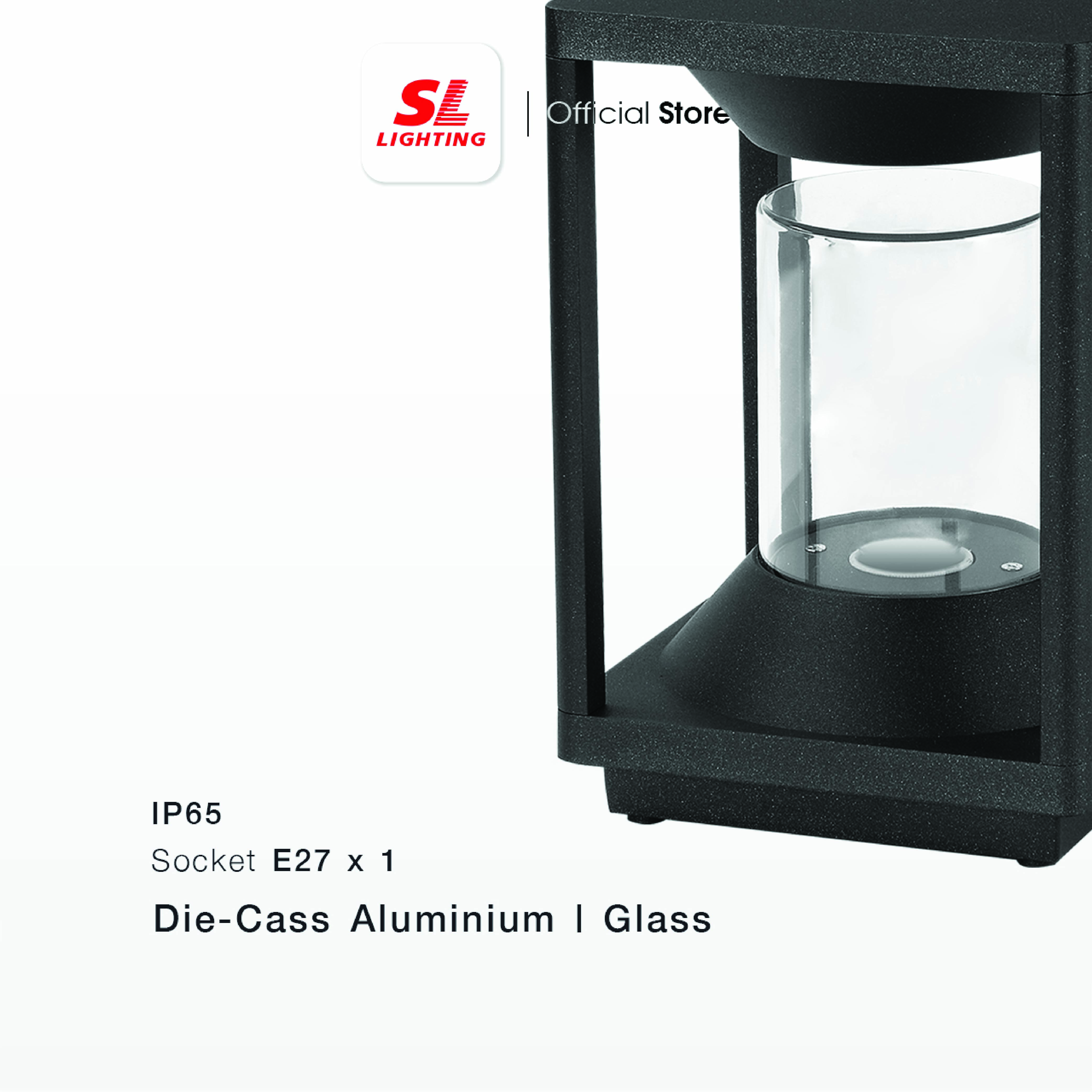 ไฟหัวเสา SL LIGHTING 8163S E27 สีดำ_1
