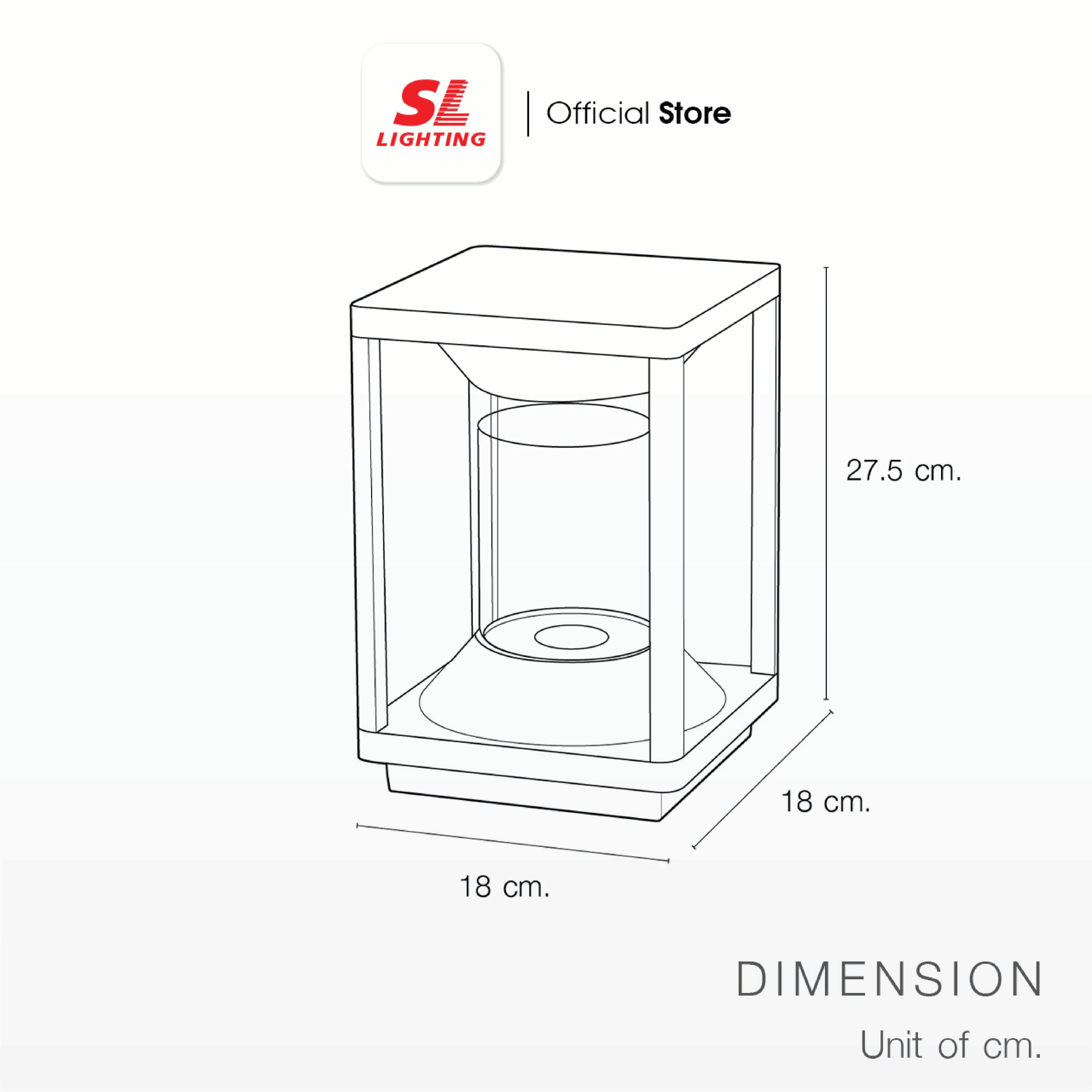 ไฟหัวเสา SL LIGHTING 8163S E27 สีดำ_3