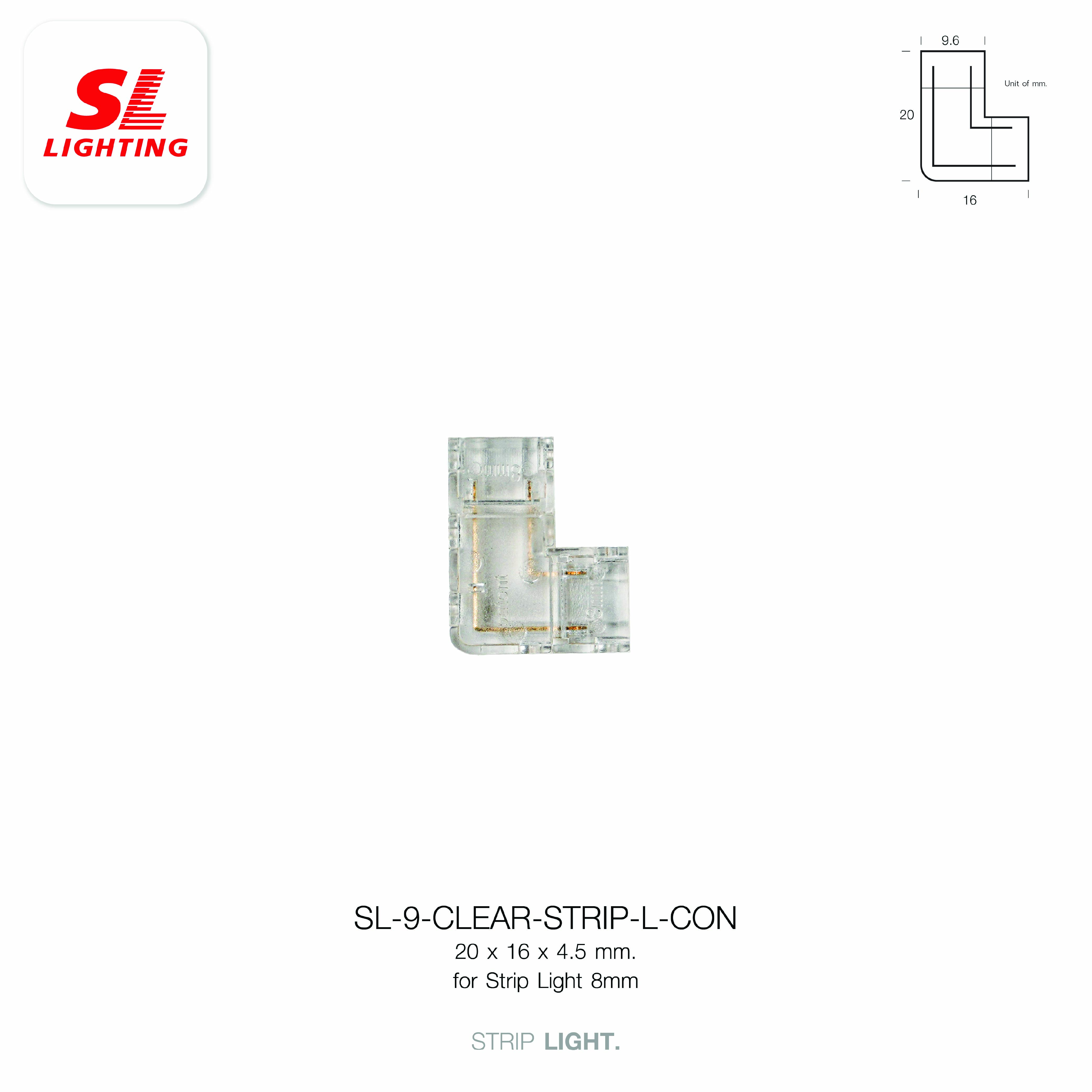 อุปกรณ์ต่อไฟ สำหรับไฟเส้น SL LIGHTING CLEAR-STRIP-L 2ทาง สีใส_4