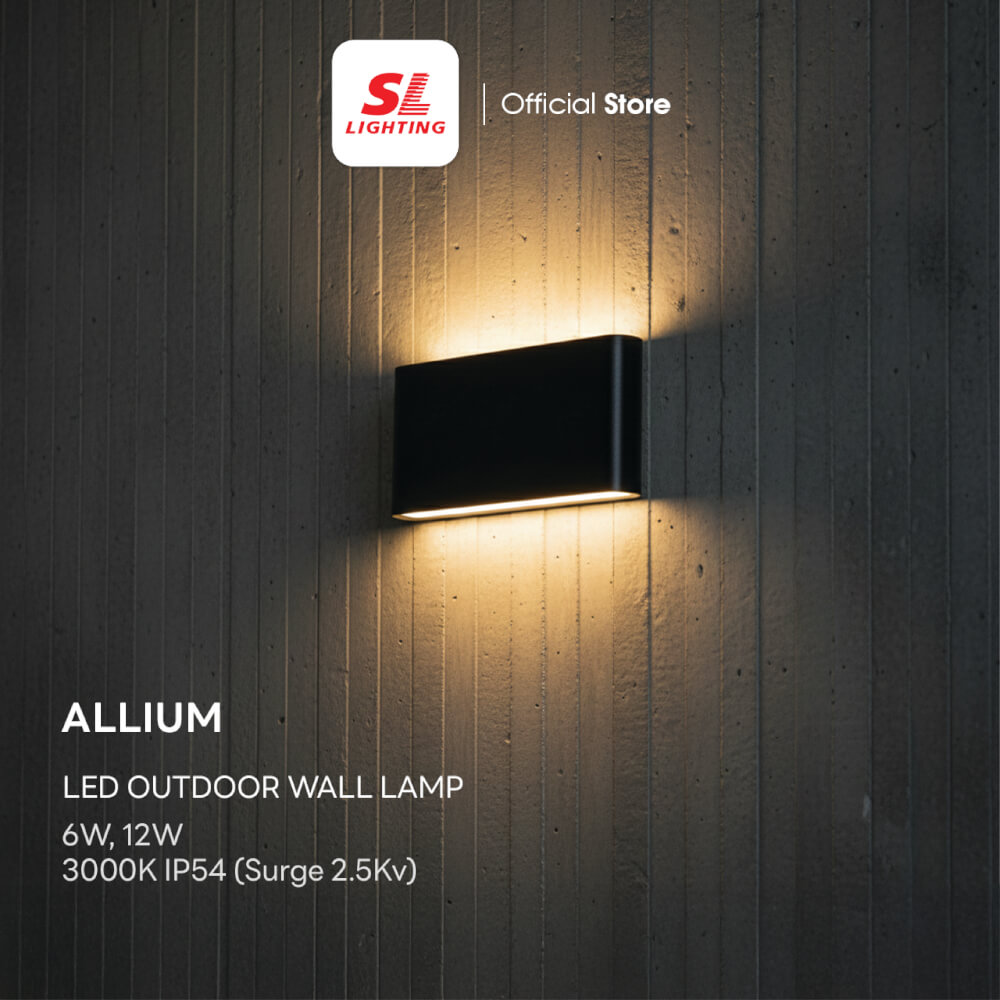 ไฟผนังภายนอก LED SL LIGHTING ALLIUM 12 วัตต์ WARM WHITE สีดำ