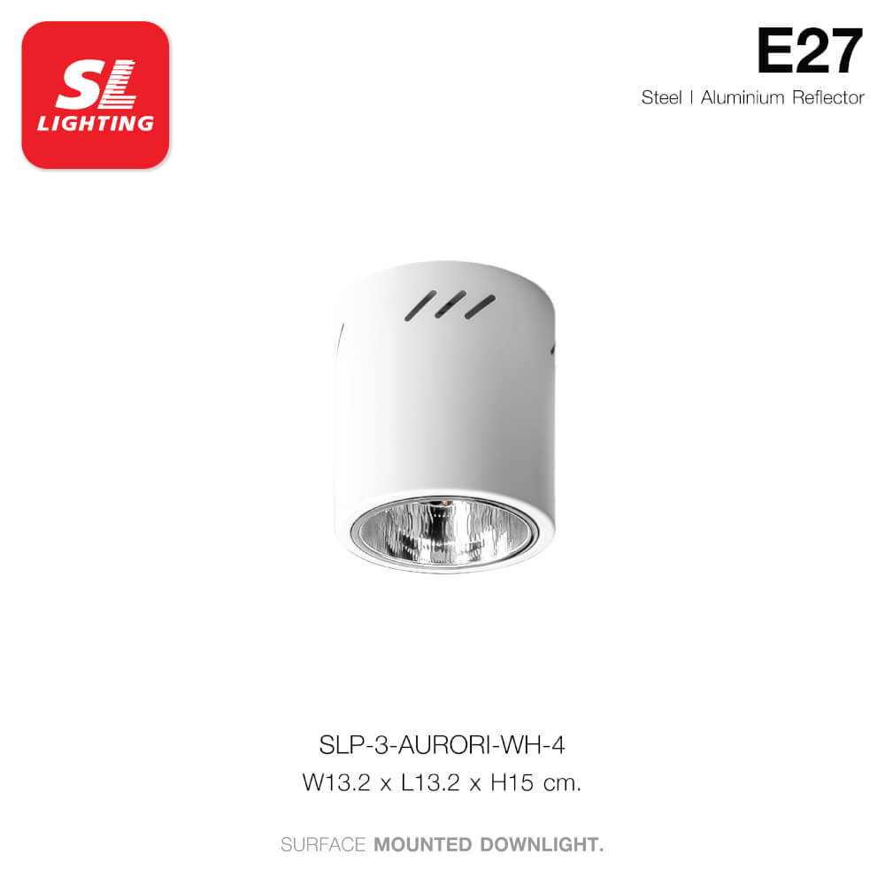 ดาวน์ไลท์ SL LIGHTING AURORI กลม 4 นิ้ว E27 สีดำ