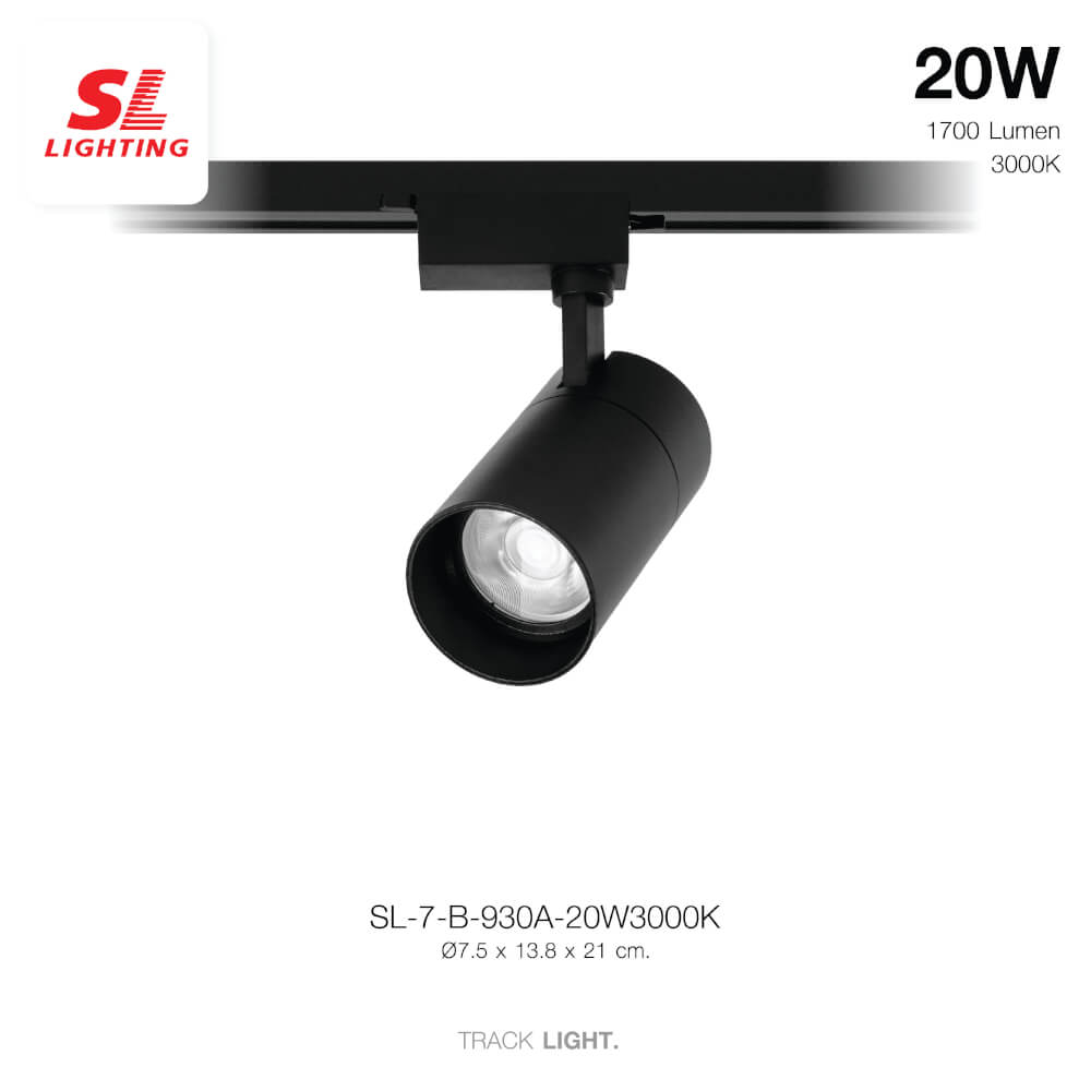 แทรคไลท์ LED SL LIGHTING 930A 20 วัตต์ WARM WHITE สีดำ