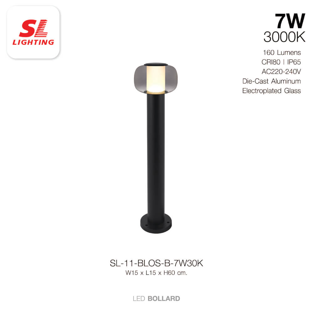 ไฟทางเดิน LED SL LIGHTING BLOS 7 วัตต์ WARM WHITE สีดำ