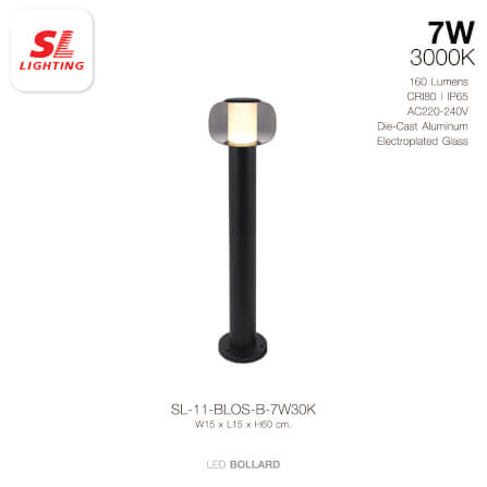 ไฟทางเดิน LED SL LIGHTING BLOS 7 วัตต์ WARM WHITE สีดำ_1