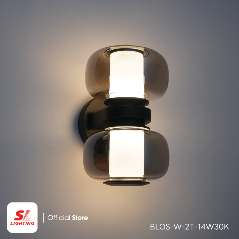 ไฟผนังภายนอก LED SL LIGHTING BLOS 14 วัตต์ WARM WHITE สีดำ (2 ทาง)