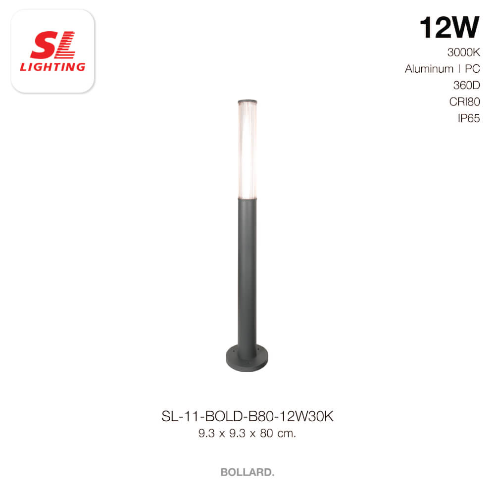 ไฟทางเดิน LED SL LIGHTING BOLD 12 วัตต์ WARM WHITE สีดำ