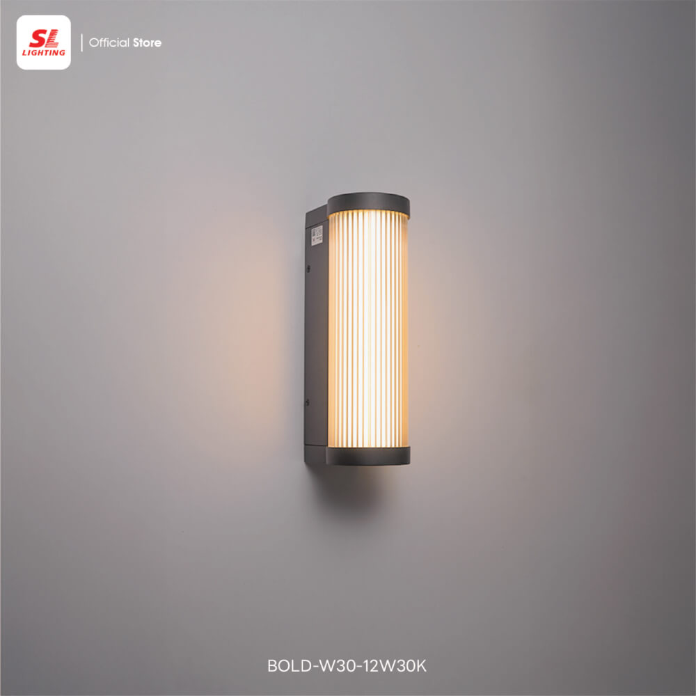 ไฟผนังภายนอก LED SL LIGHTING BOLD 12 วัตต์ WARM WHITE สีดำ