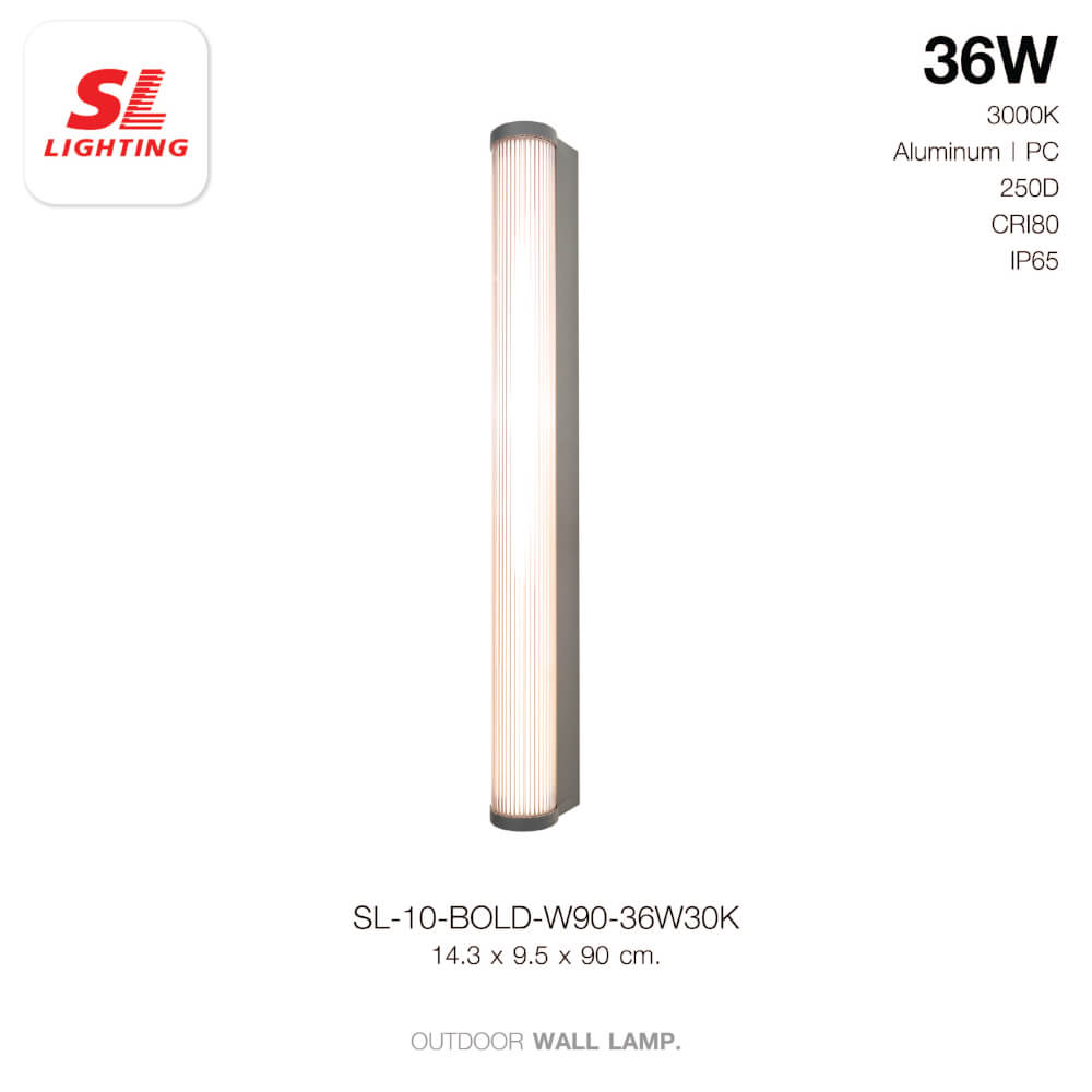 ไฟผนังภายนอก LED SL LIGHTING BOLD 36 วัตต์ WARM WHITE สีดำ
