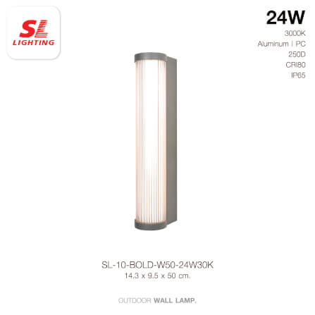 ไฟผนังภายนอก LED SL LIGHTING BOLD 24 วัตต์ WARM WHITE สีดำ_1