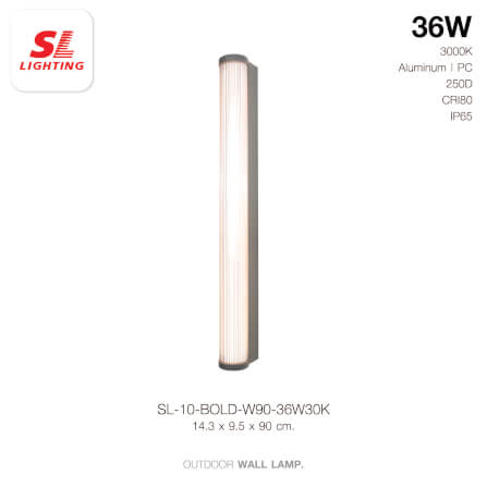 ไฟผนังภายนอก LED SL LIGHTING BOLD 36 วัตต์ WARM WHITE สีดำ_1