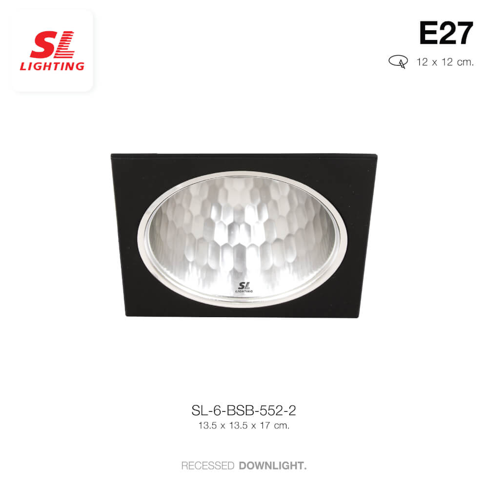 ดาวน์ไลท์ SL LIGHTING 552-2 4 นิ้ว ทรงสี่เหลี่ยม สีดำ