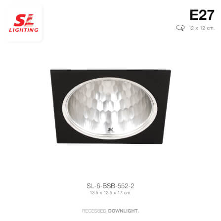 ดาวน์ไลท์ SL LIGHTING 552-2 4 นิ้ว ทรงสี่เหลี่ยม สีดำ_3