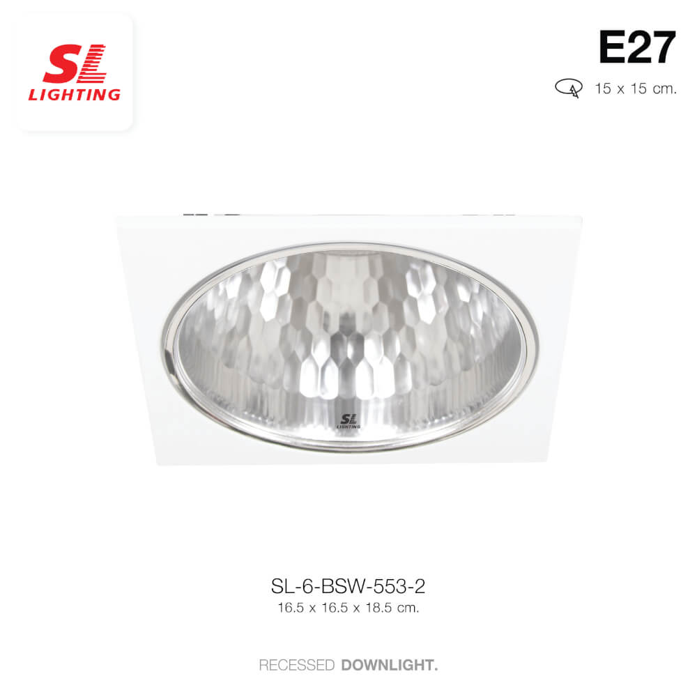 ดาวน์ไลท์ SL LIGHTING 553-2 6 นิ้ว ทรงสี่เหลี่ยม สีขาว