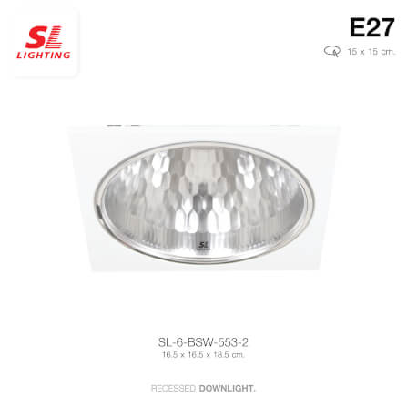 ดาวน์ไลท์ SL LIGHTING 553-2 6 นิ้ว ทรงสี่เหลี่ยม สีขาว_3