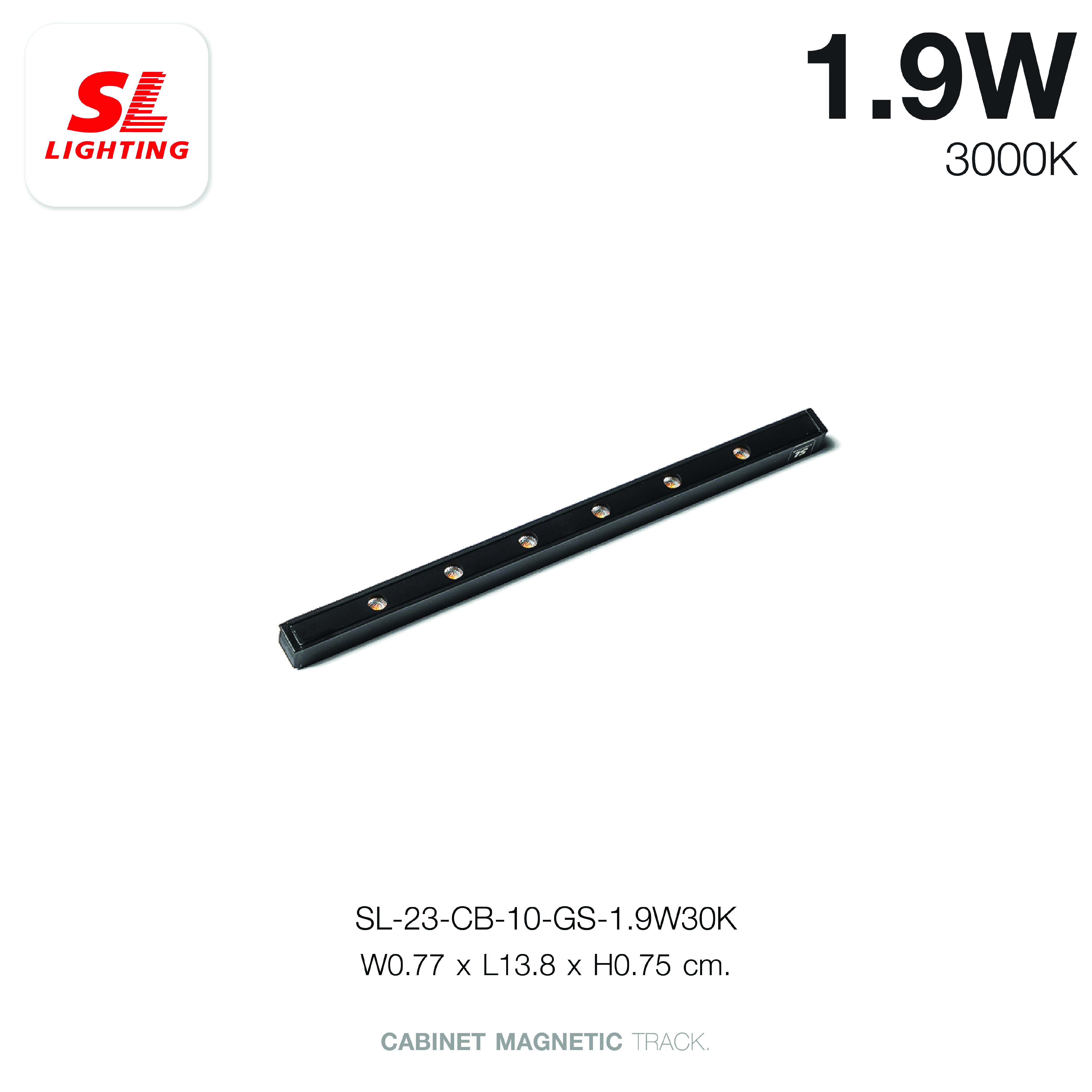 แทรคไลท์ LED แบบแม่เหล็ก SL LIGHTING CABINET GRILL 10มม. 1.9 วัตต์ 24 โวลต์ WARM WHITE สีดำ_2
