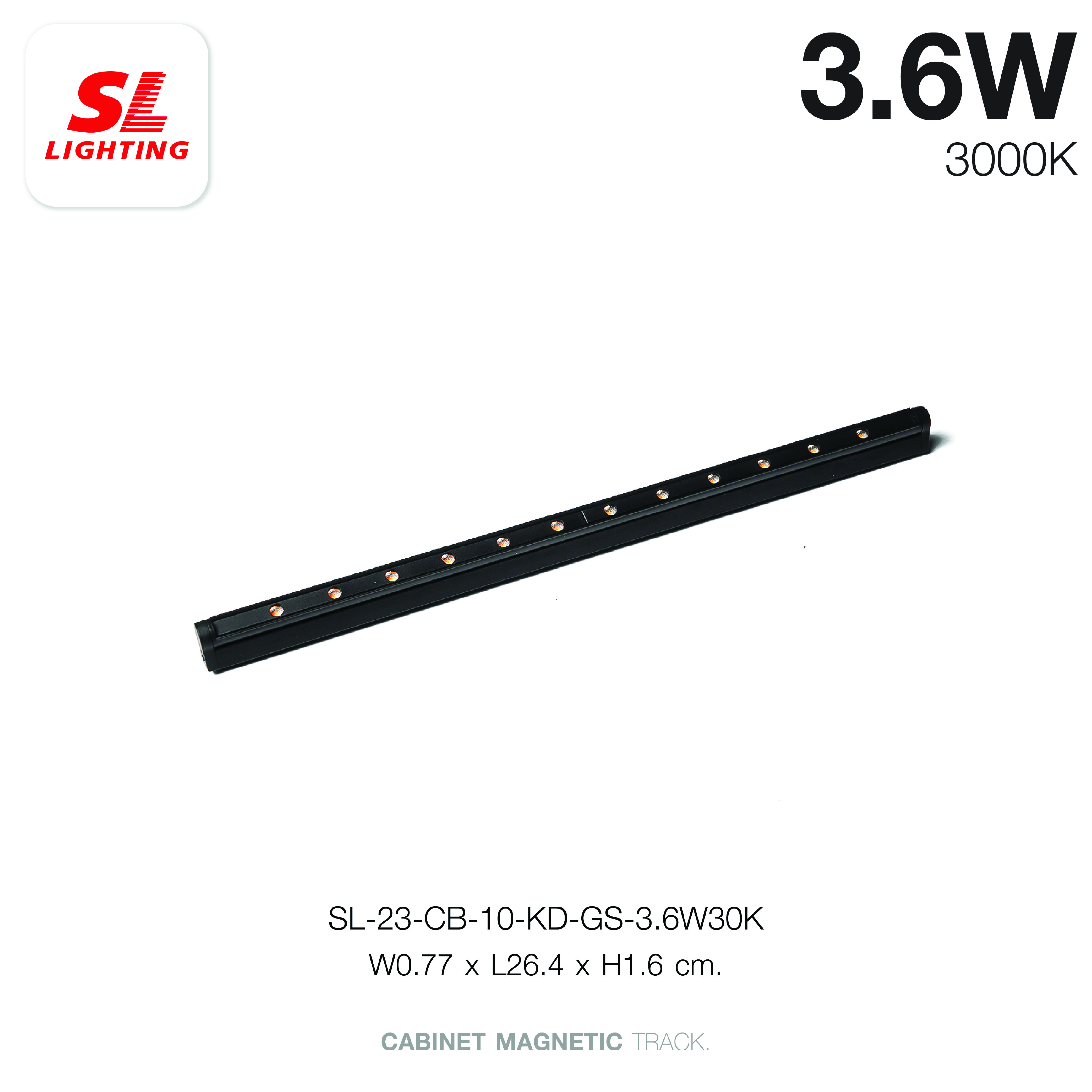 แทรคไลท์ LED แบบแม่เหล็ก SL LIGHTING CABINET GRILL 10มม. 3.6 วัตต์ 24 โวลต์ ปรับหน้า WARM WHITE สีดำ_2