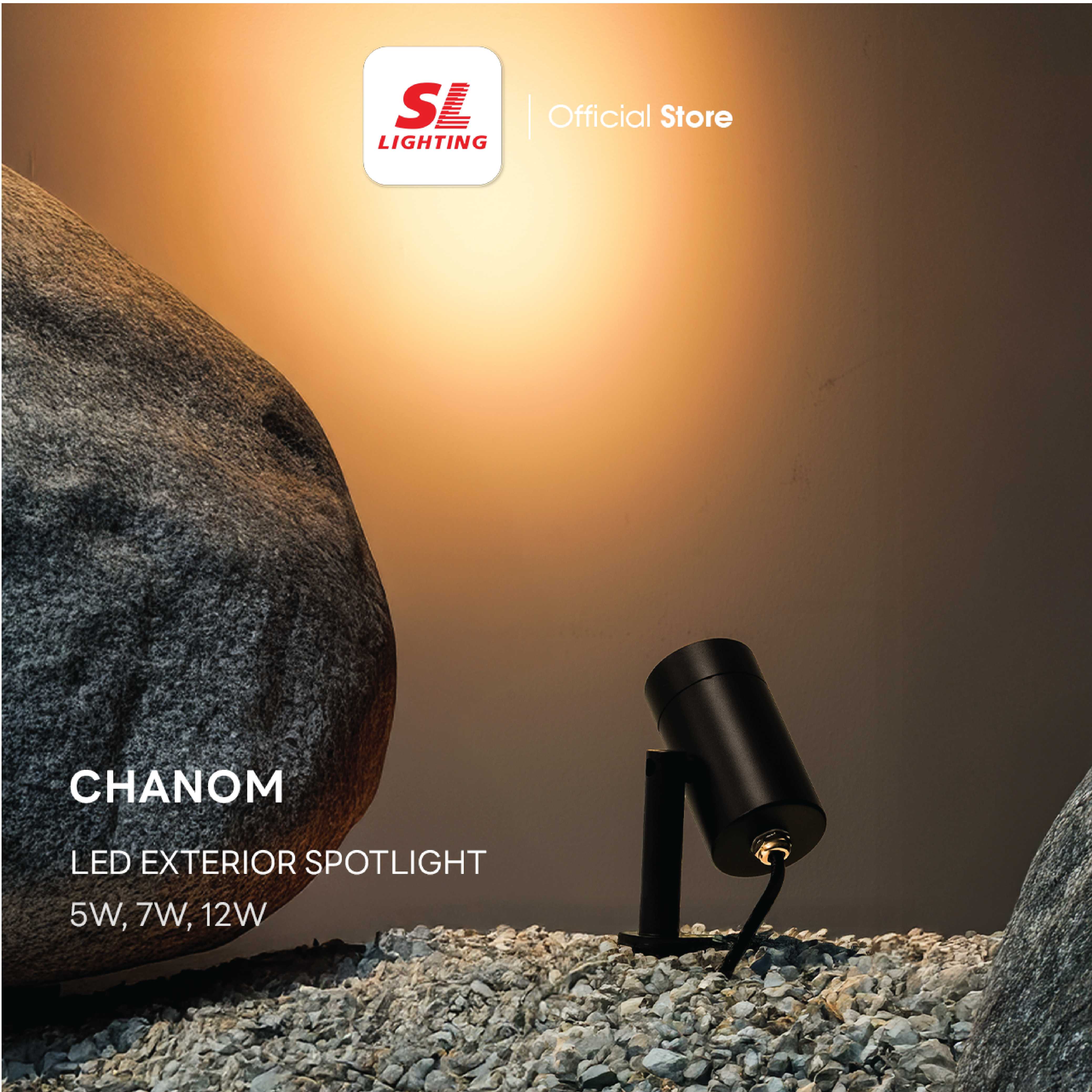 ไฟส่องต้นไม้ LED SL LIGHTING CHANOM 5 วัตต์ WARM WHITE สีดำ (ปักดิน)