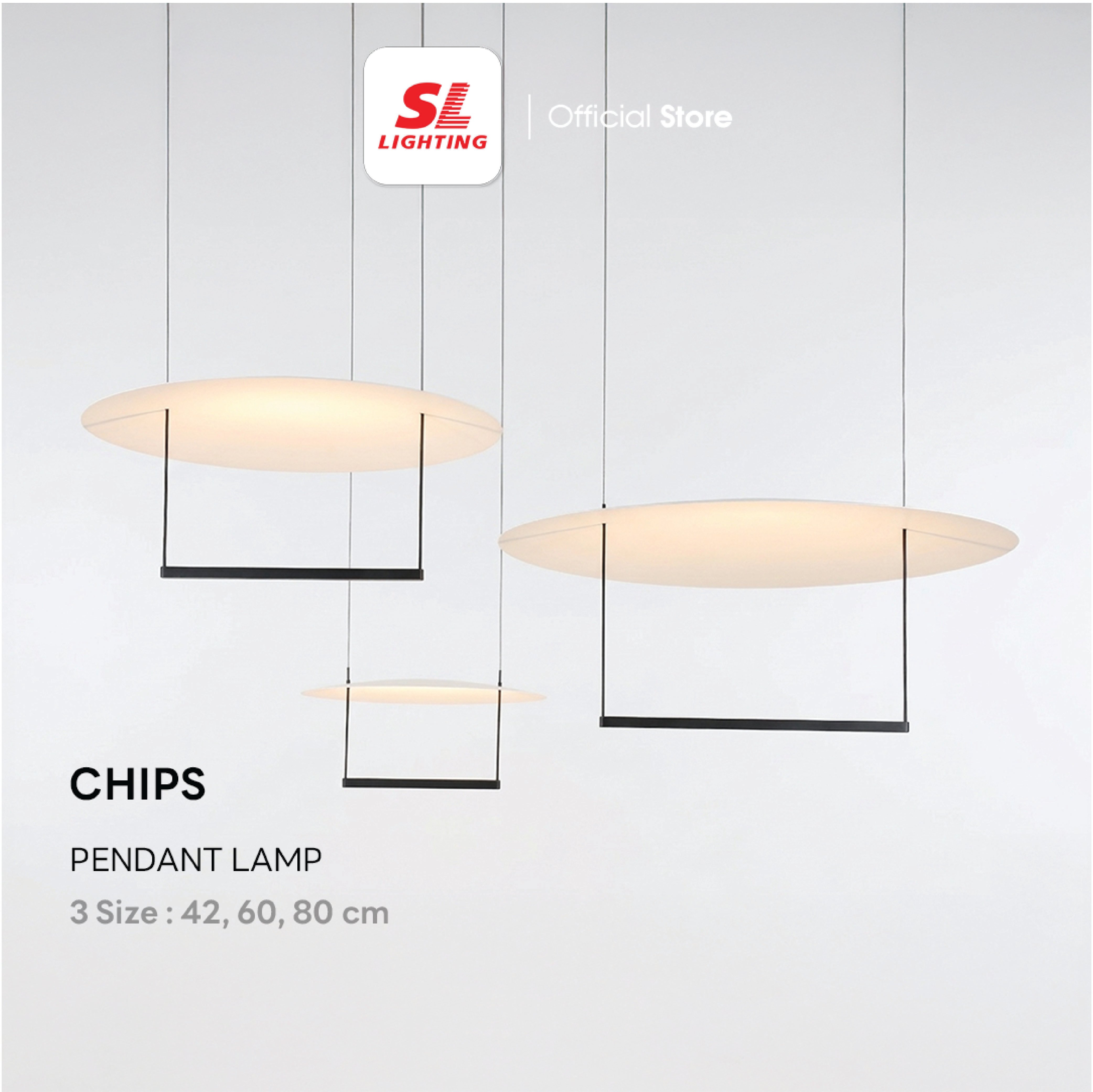 ไฟช่อ LED SL LIGHTING รุ่น CHIPS 23 วัตต์ 42 ซม. WARM WHITE สีดำ