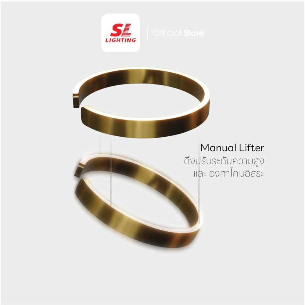 ไฟช่อ LED SL LIGHTING CIELO 55วัตต์ WARM WHITE/COOL WHITE/DAYLIGHT สีทองแชมเปญ 1 หัว ควบคุมการทำงานด้วยมือ