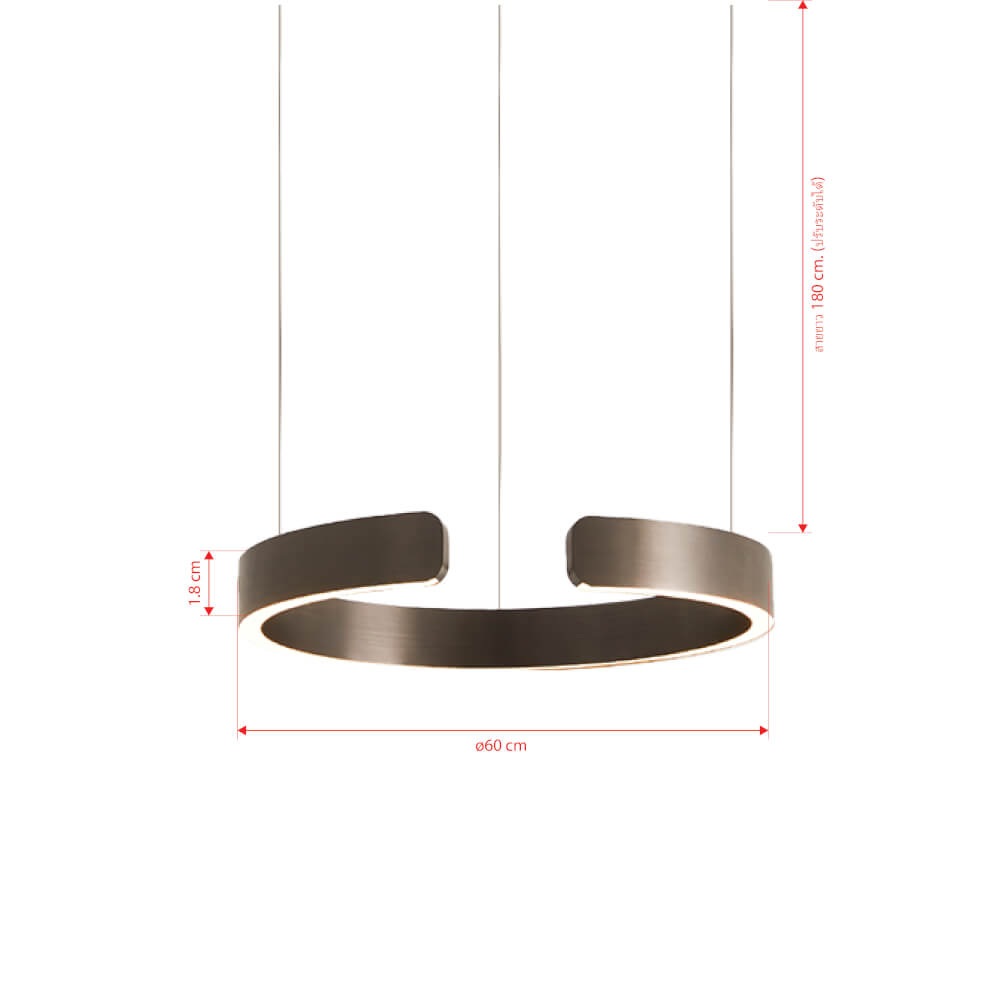 ไฟช่อ LED SL LIGHTING CIELO 55วัตต์ WARM WHITE/COOL WHITE/DAYLIGHT สีไทเทเนียม 1 หัว ควบคุมการทำงานด้วยมือ