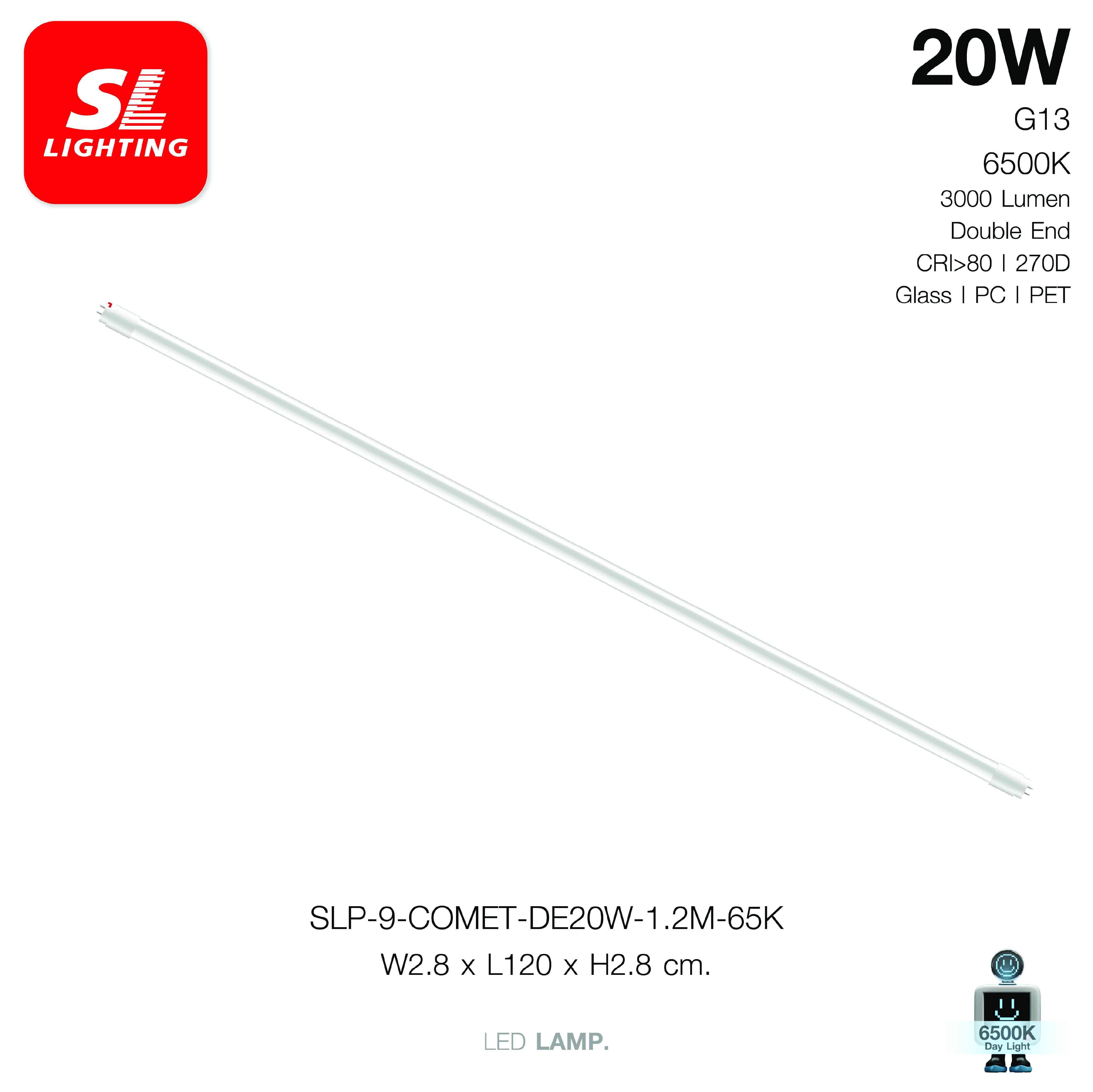 หลอด LED SL LIGHTING T8 DE 20 วัตต์ DAY LIGHT G13_9