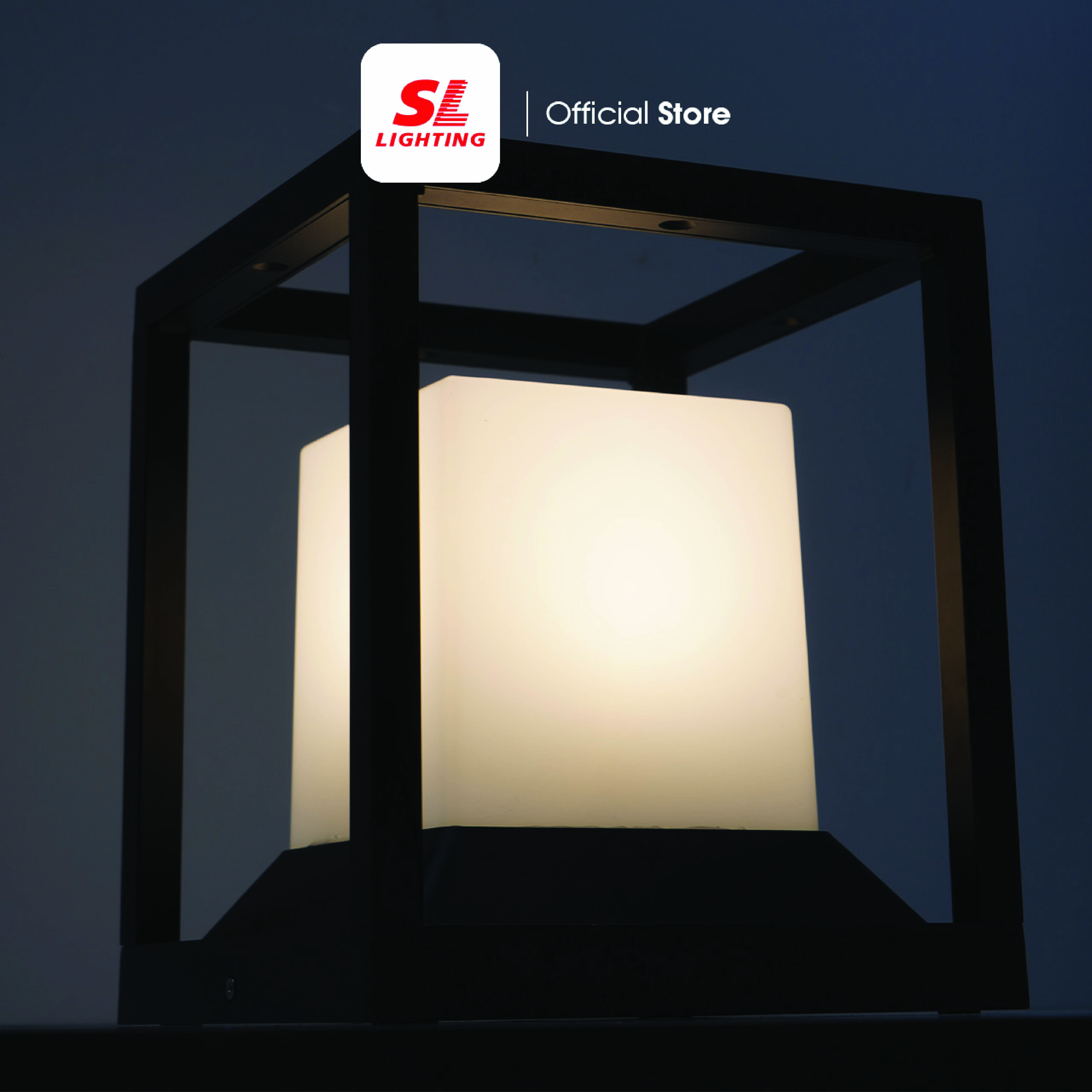ไฟหัวเสา SL LIGHTING CUBE E27 สีดำ
