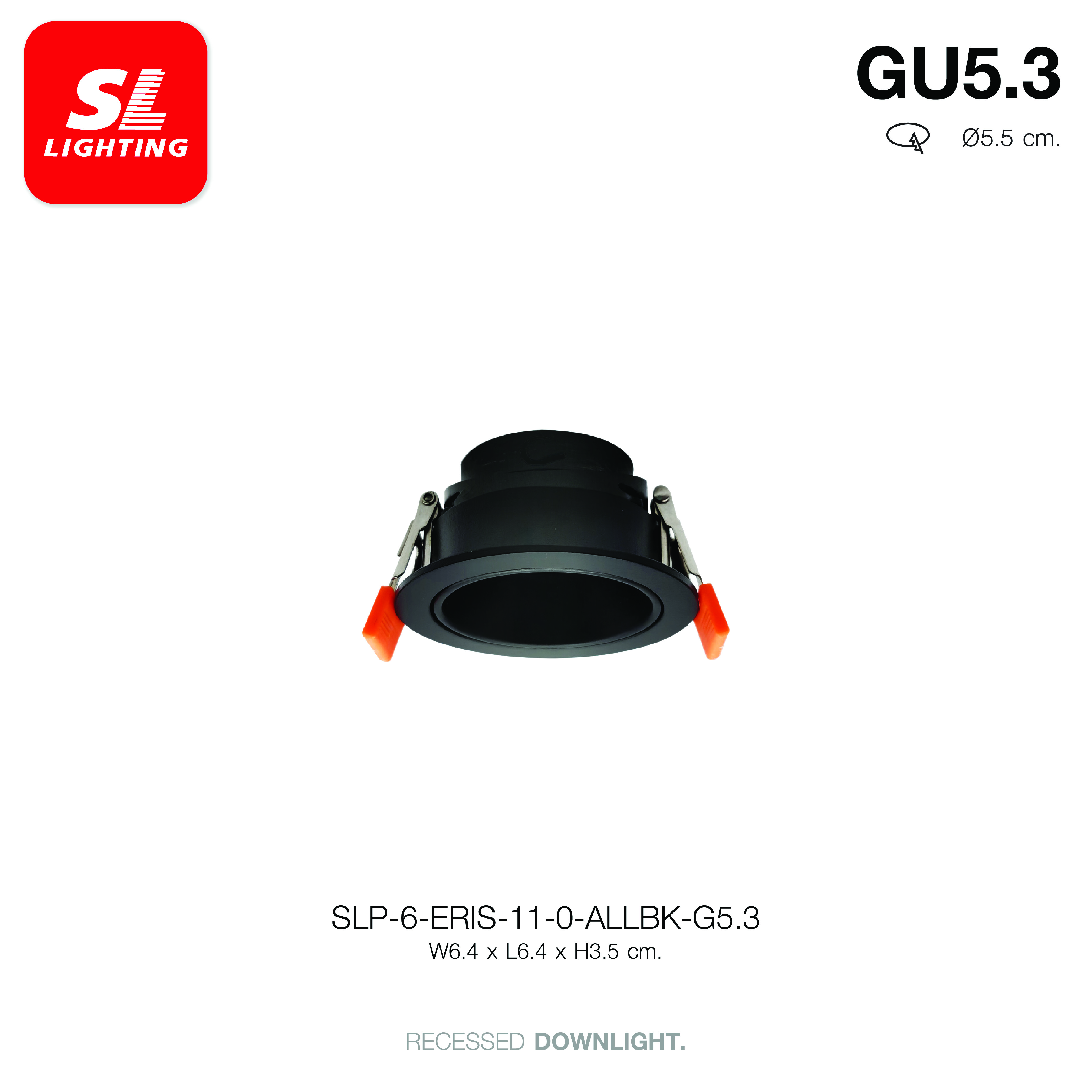 ดาวน์ไลท์ SL LIGHTING ERIS MR11 GU5.3 ทรงกลม สีดำ_3