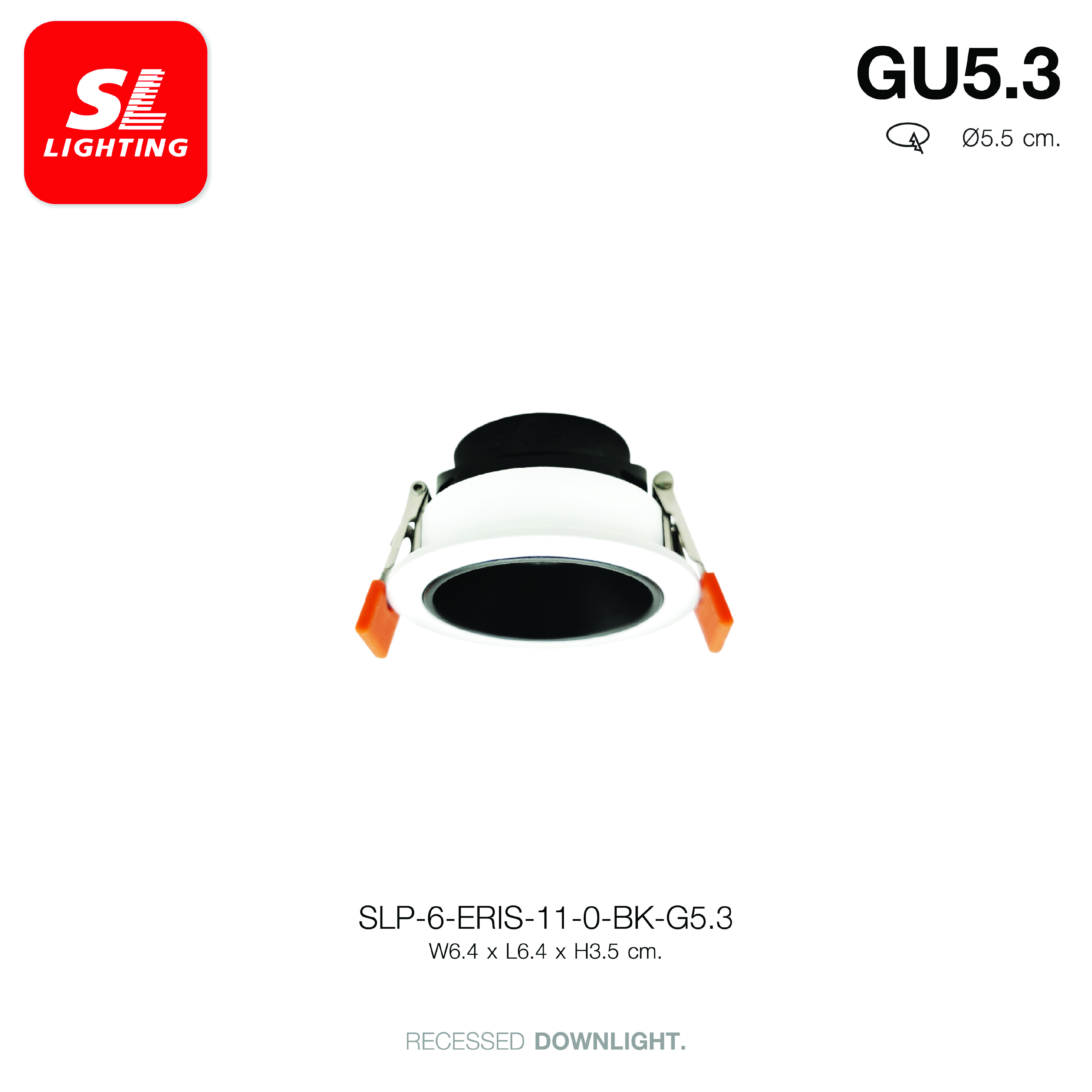 ดาวน์ไลท์ SL LIGHTING ERIS MR11 GU5.3 ทรงกลม สีขาว/ดำ_3