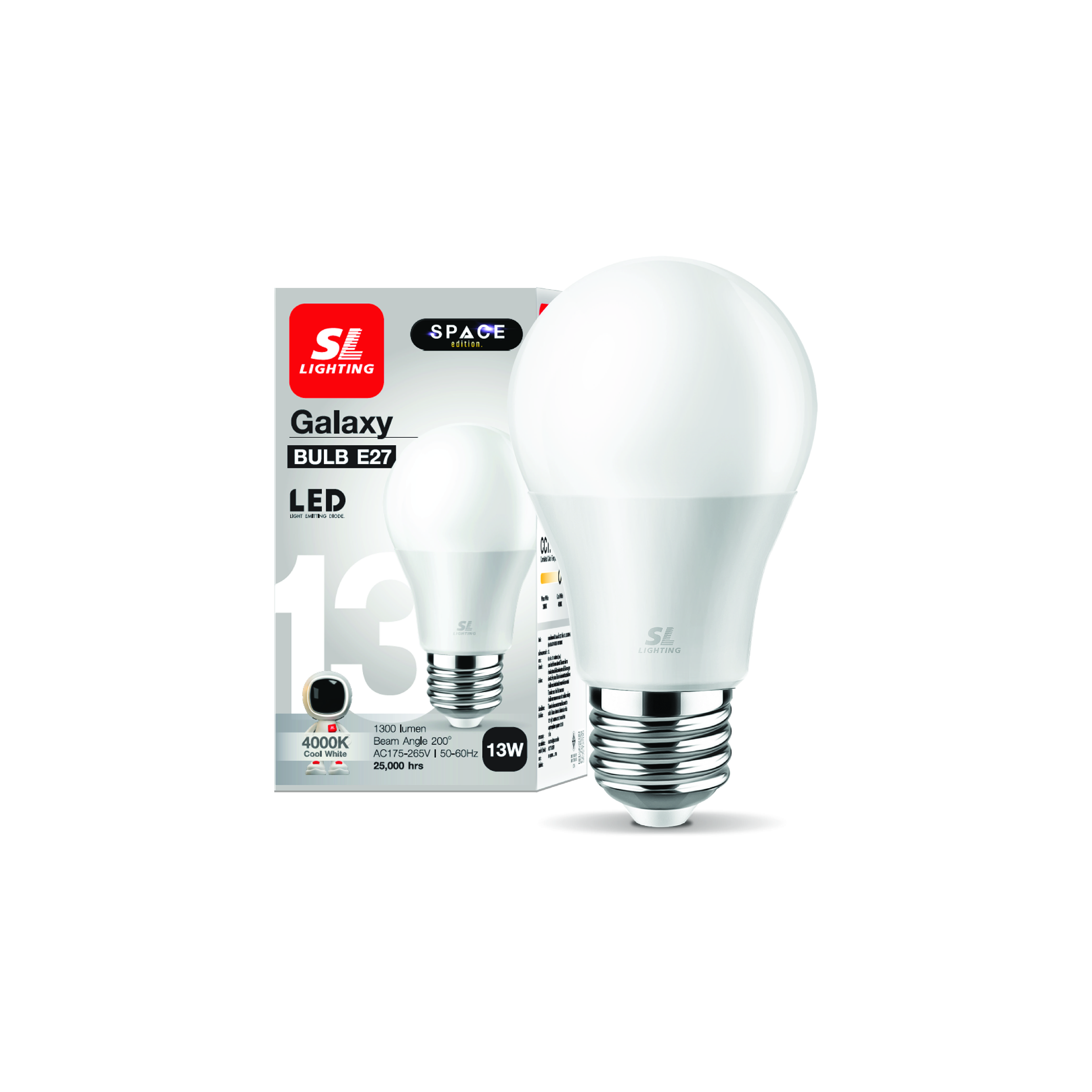 หลอด LED BULB SL LIGHTING 13 วัตต์ COOL WHITE E27_9