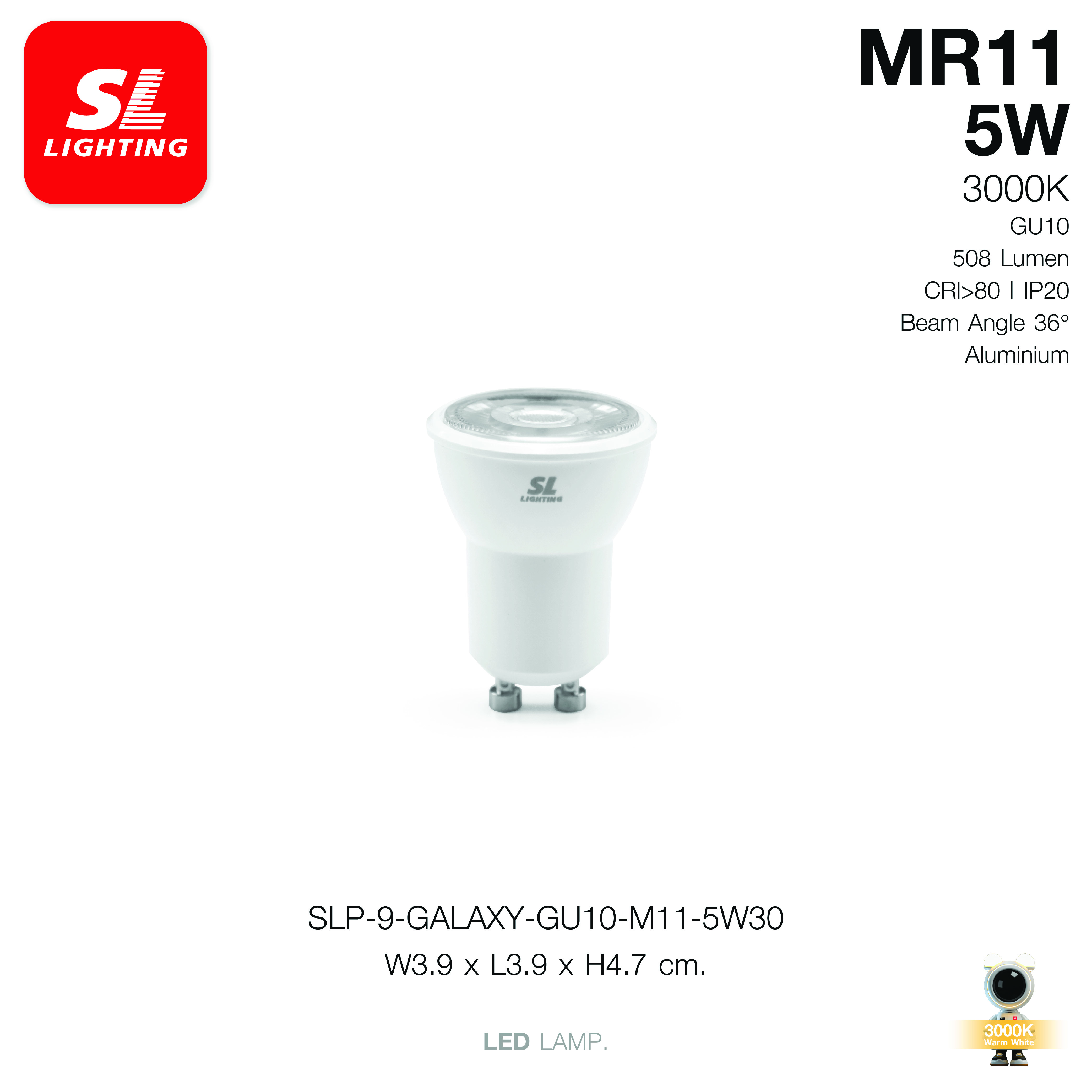 หลอด LED SL LIGHTING MR11 220V 5 วัตต์ WARM WHITE GU10_1