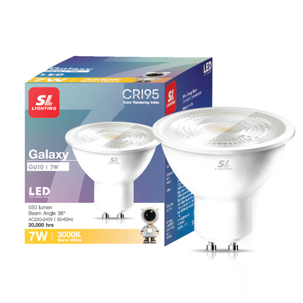 หลอด LED SL LIGHTING MR16 220V 7 วัตต์ WARM WHITE RA95 GU10