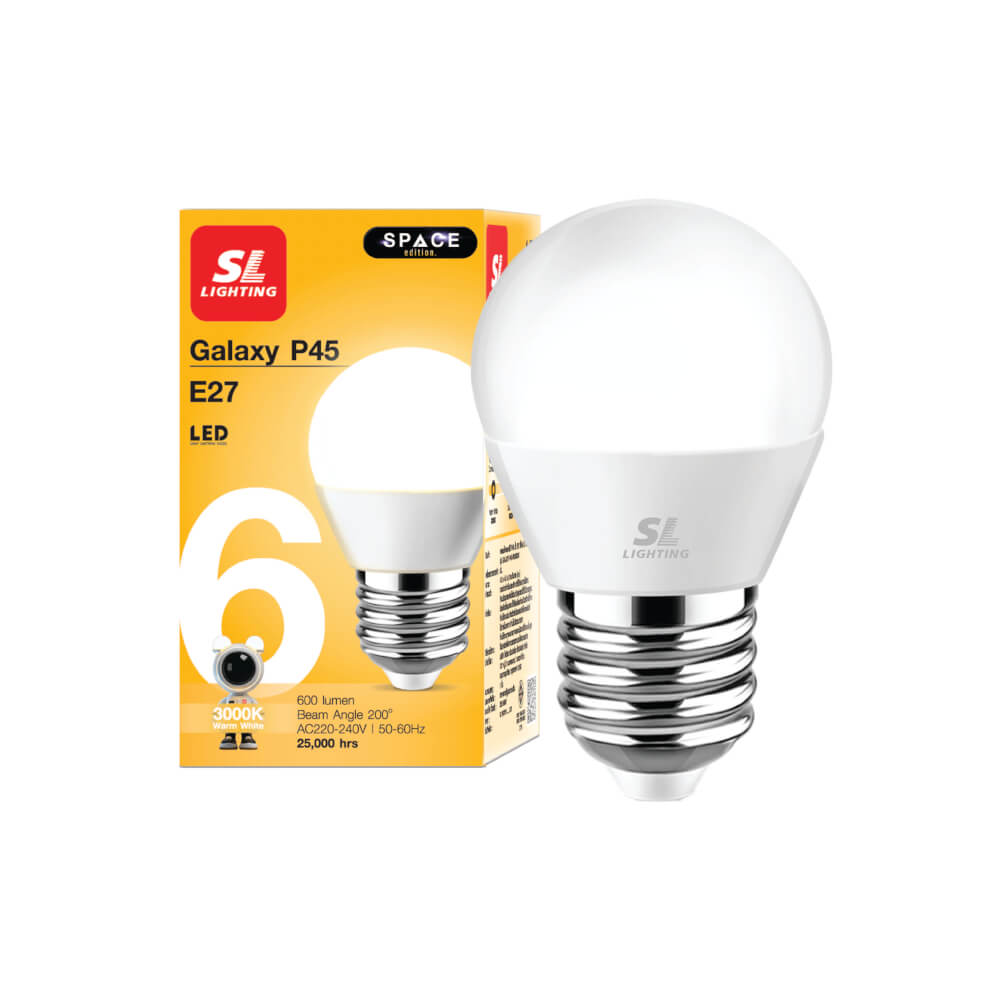 หลอด LED SL LIGHTING P45 200D 6 วัตต์ WARM WHITE E27
