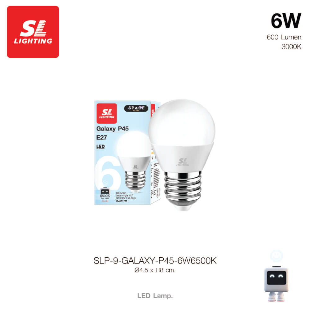 หลอด LED SL LIGHTING P45 200D 6 วัตต์ DAY LIGHT E27