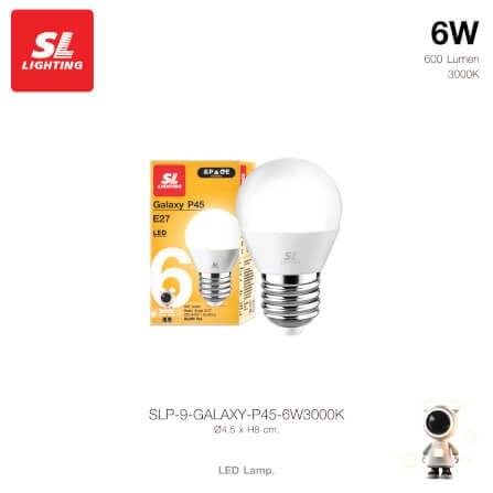 หลอด LED SL LIGHTING P45 200D 6 วัตต์ WARM WHITE E27_2