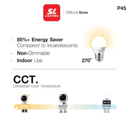 หลอด LED SL LIGHTING P45 200D 6 วัตต์ WARM WHITE E27_5