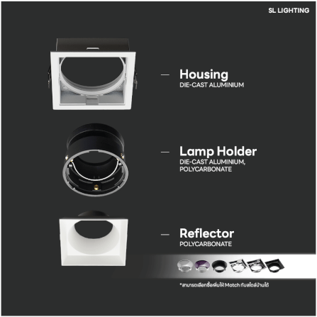 ดาวน์ไลท์ SL LIGHTING GALENA ทรงสี่เหลี่ยม สีขาว_2
