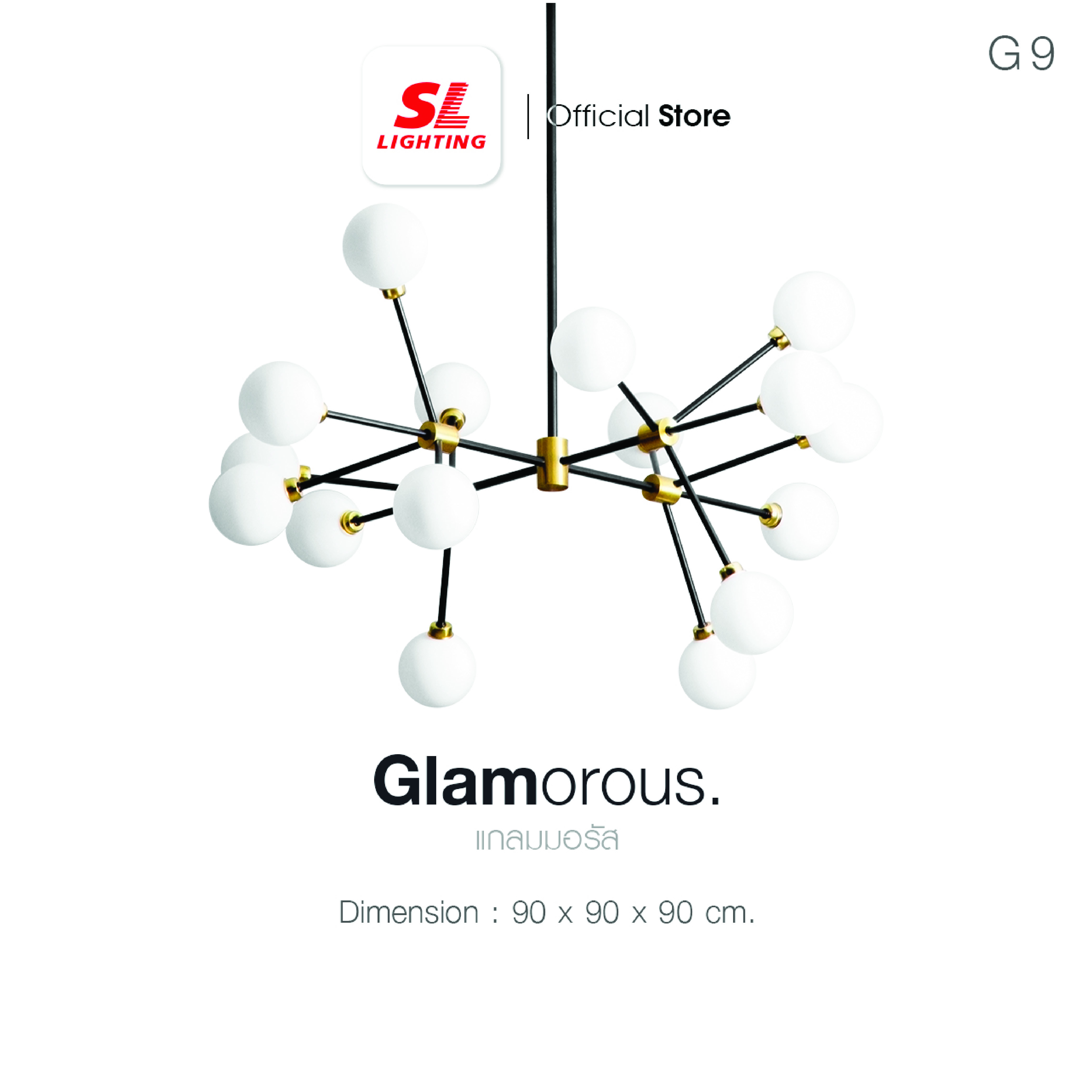 ไฟช่อ SL LIGHTING GLAM-9128 G9 16 หัว ดำ/ทอง_3