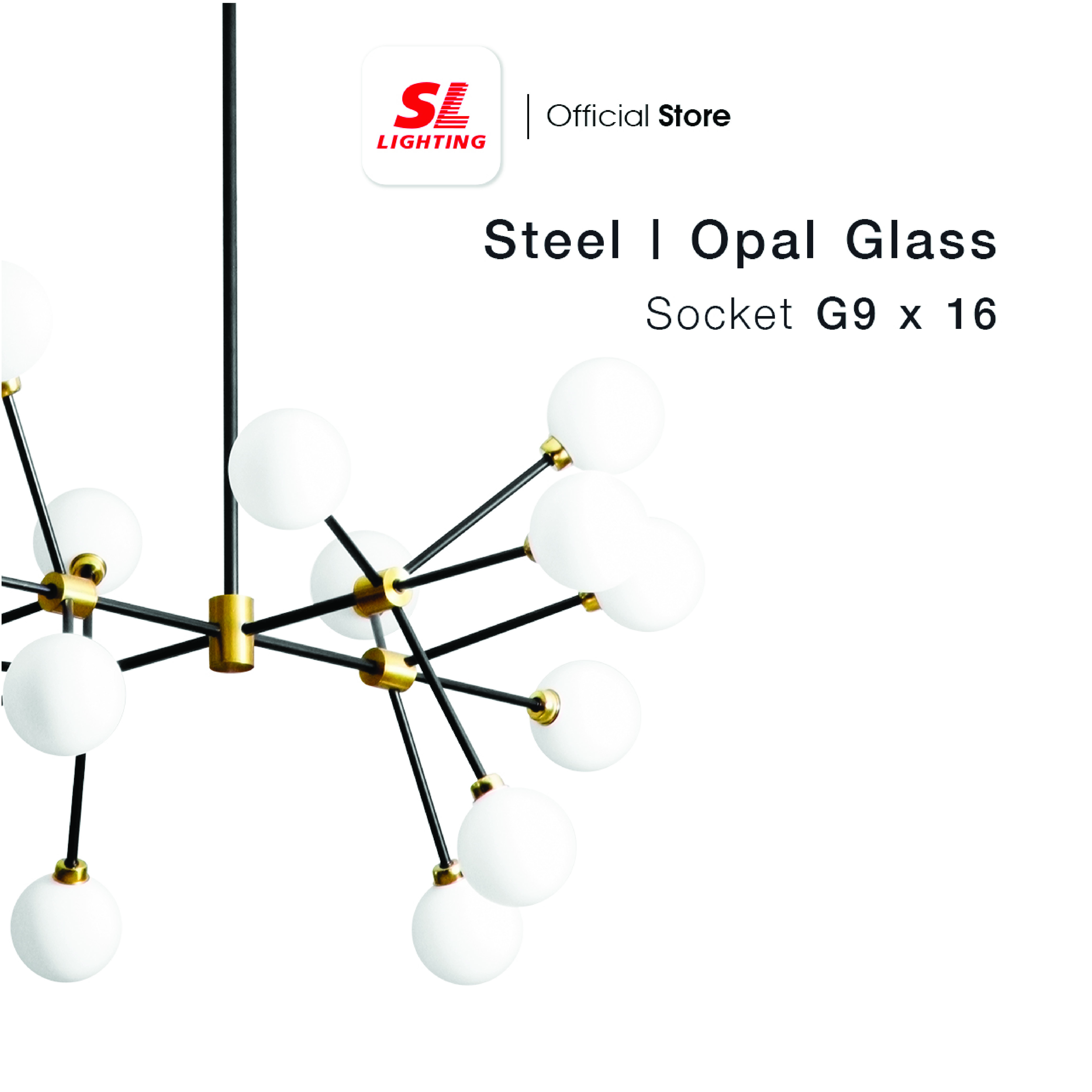 ไฟช่อ SL LIGHTING GLAM-9128 G9 16 หัว ดำ/ทอง_1