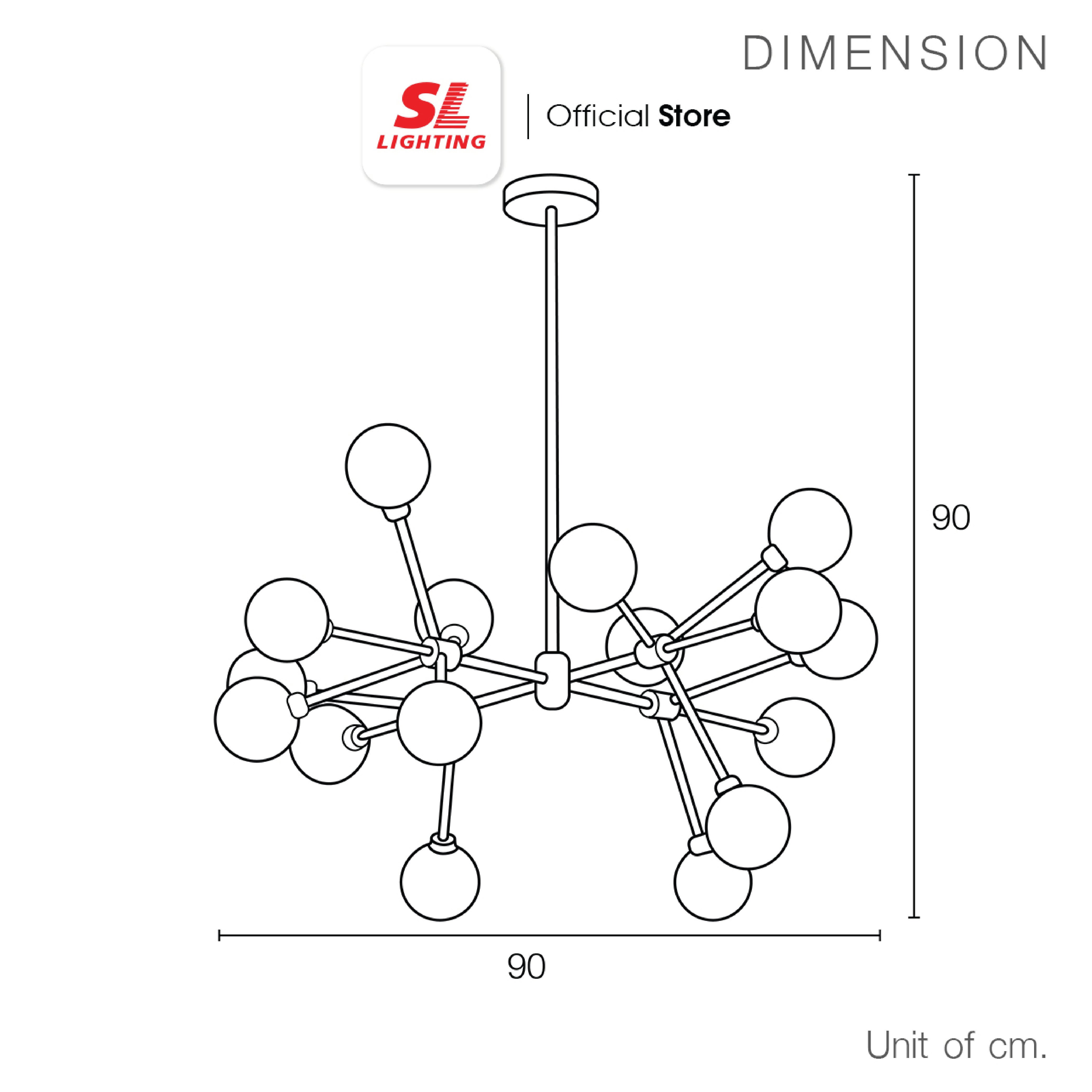 ไฟช่อ SL LIGHTING GLAM-9128 G9 16 หัว ดำ/ทอง_2