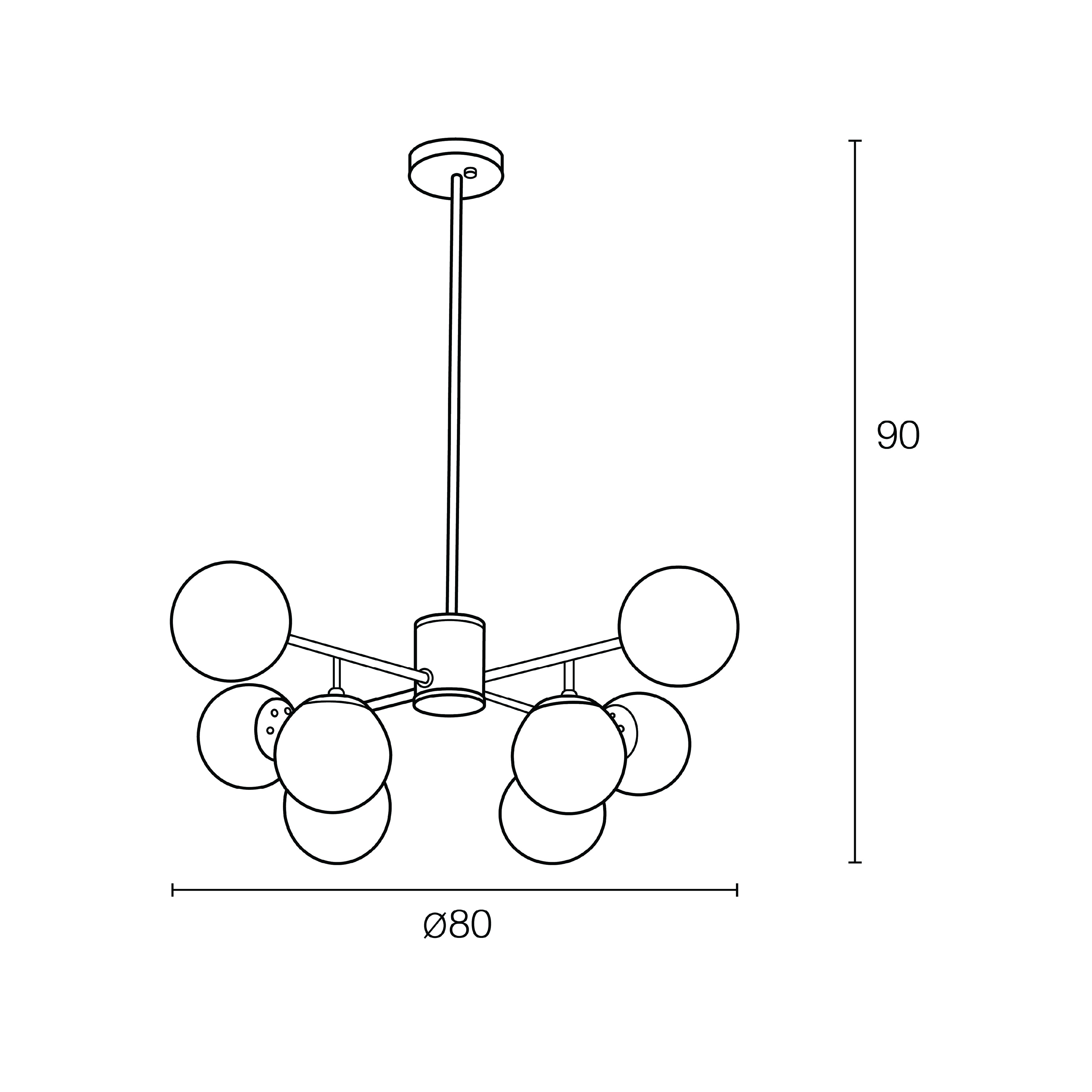 ไฟช่อ SL LIGHTING GLAM-D681 E27 8 หัว ดำ/ทอง