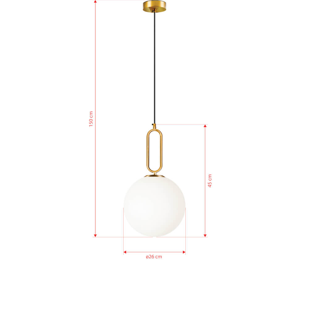 ไฟช่อ สไตล์ GLAMOROUS SL LIGHTING รุ่น GLAM-P1201/250 E27 สีขาว/ทอง 1 หัว