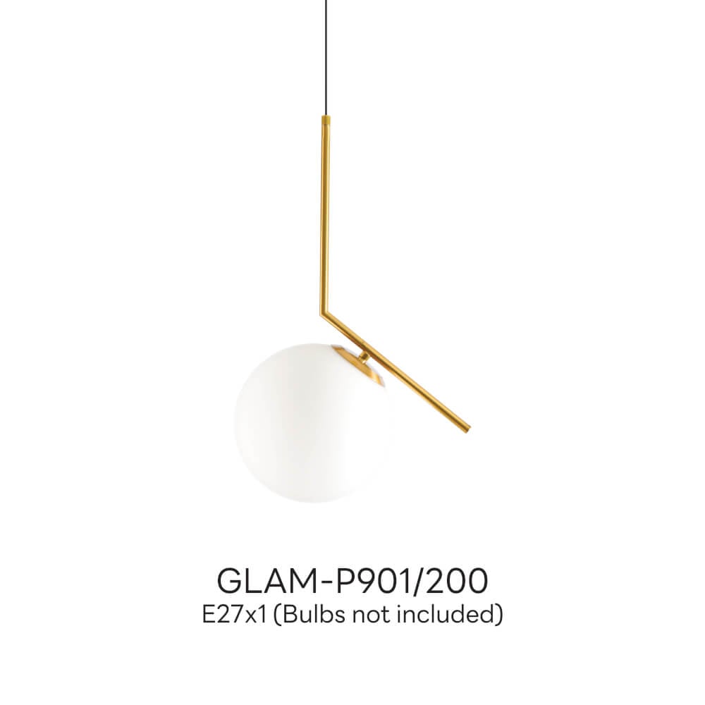 ไฟช่อ สไตล์ GLAMOROUS SL LIGHTING รุ่น GLAM-P901/200 E27 สีขาว/ทอง 1 หัว