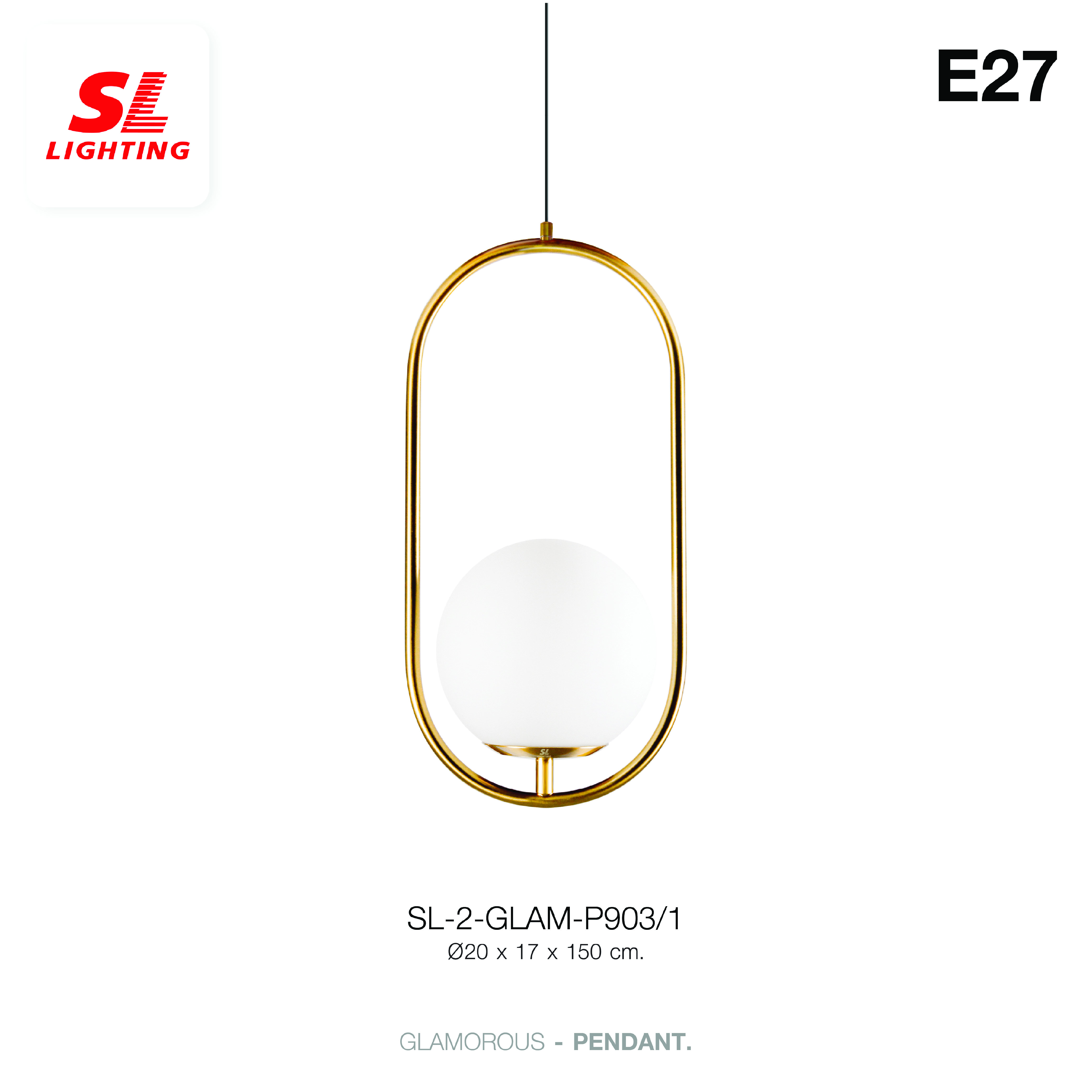 ไฟห้อย SL LIGHTING GLAM-P903 E27 ทอง_3