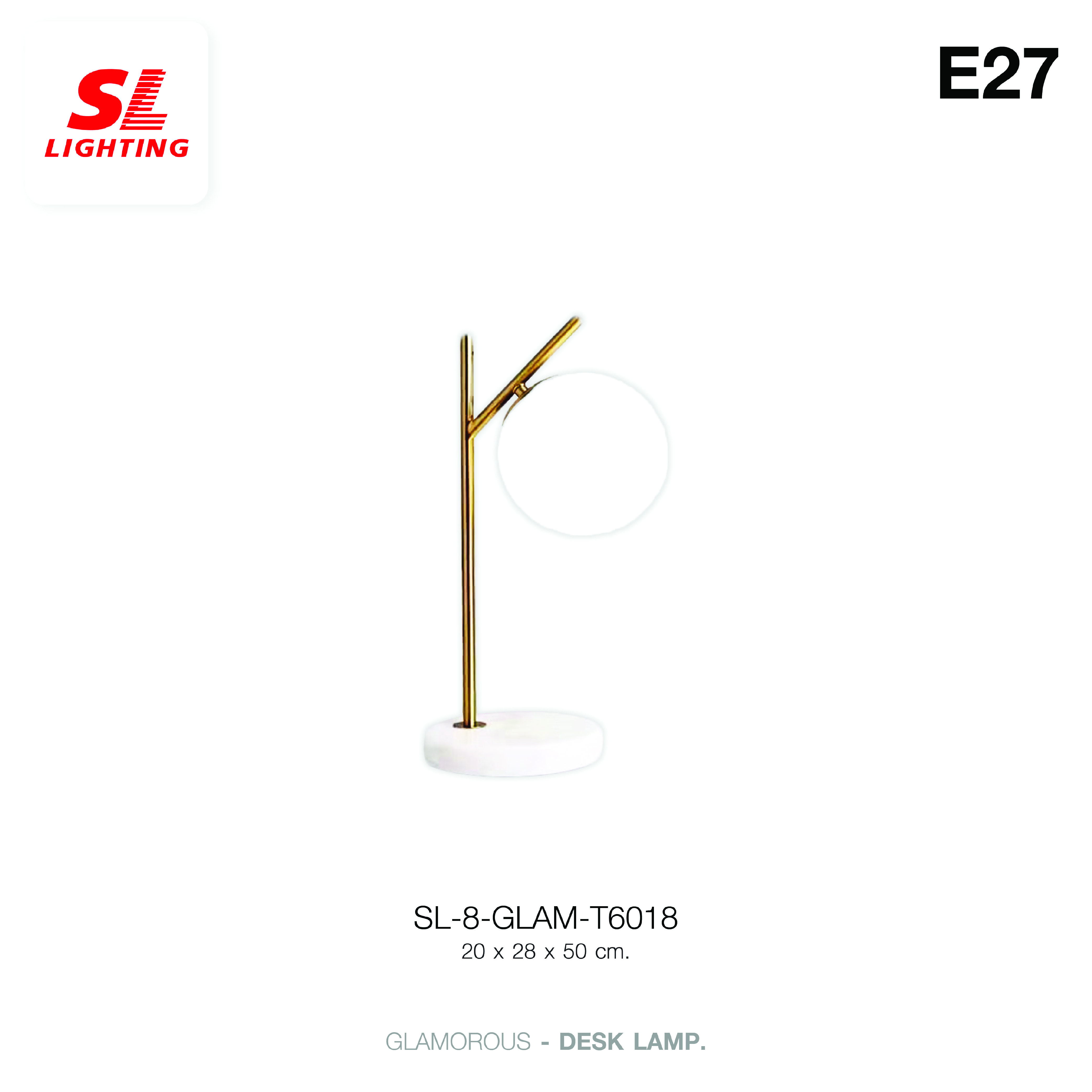 ไฟตั้งโต๊ะ SL LIGHTING GLAM-T6018 E27 สีทอง