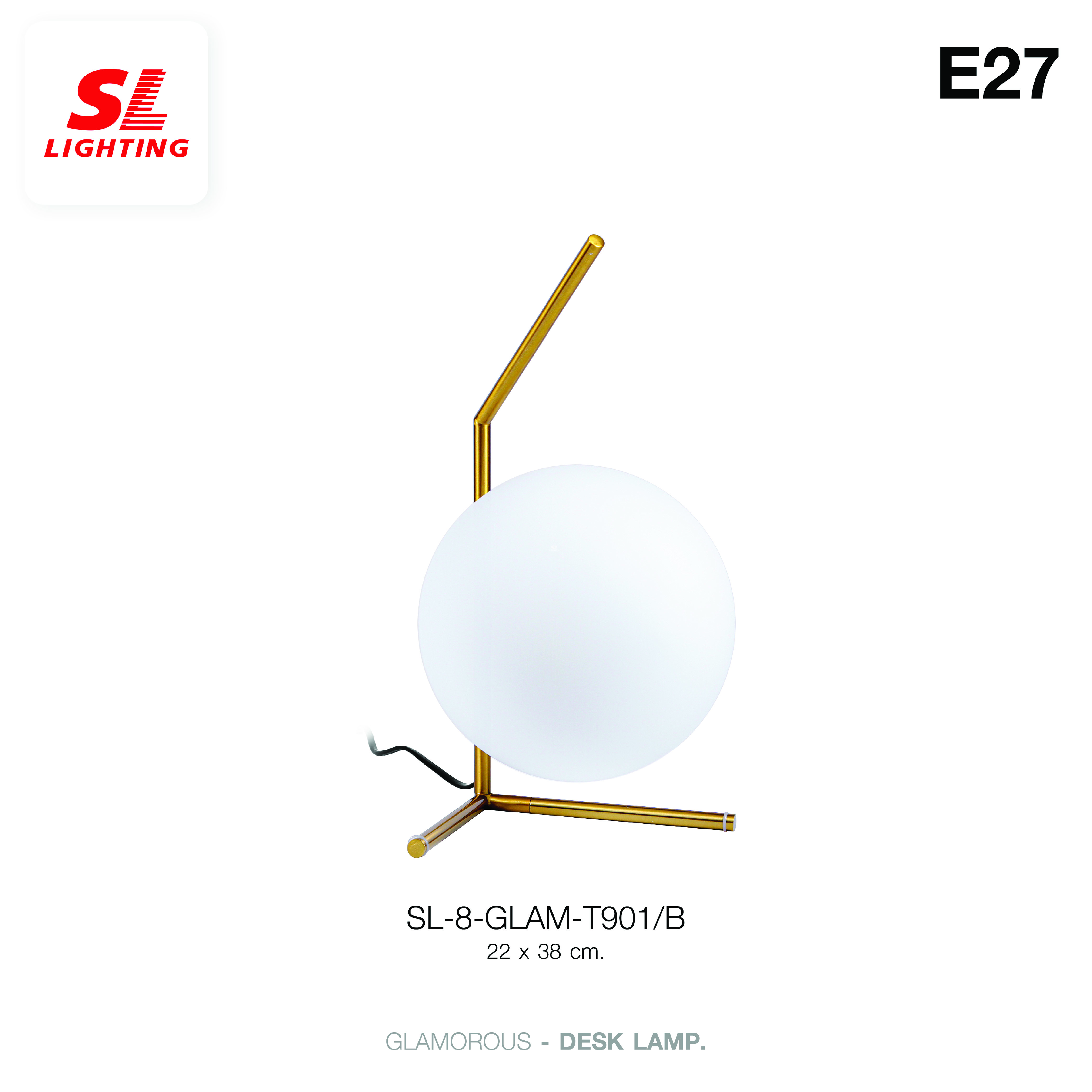ไฟตั้งโต๊ะ SL LIGHTING GLAM-T901 E27 สีทอง_5