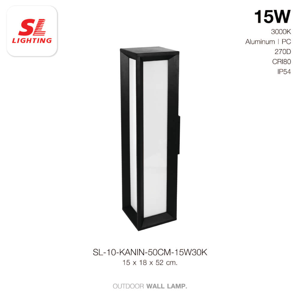 ไฟผนังภายนอก LED SL LIGHTING KANIN 15 วัตต์ WARM WHITE สีดำ