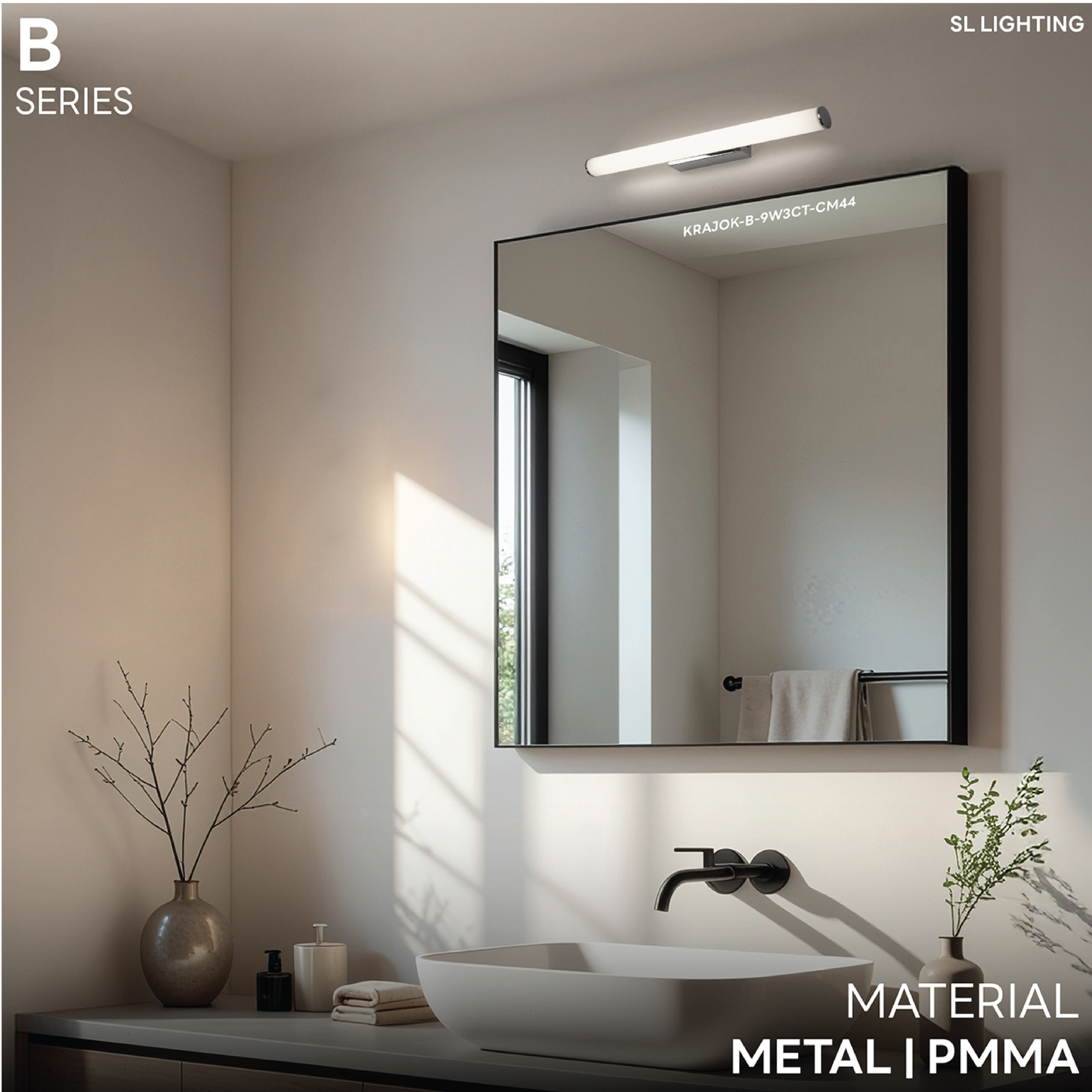 ไฟกิ่งภายใน LED SL LIGHTING KRAJOK-B 9 วัตต์ เปลี่ยนได้ 3 แสง สีเงินเงา_2