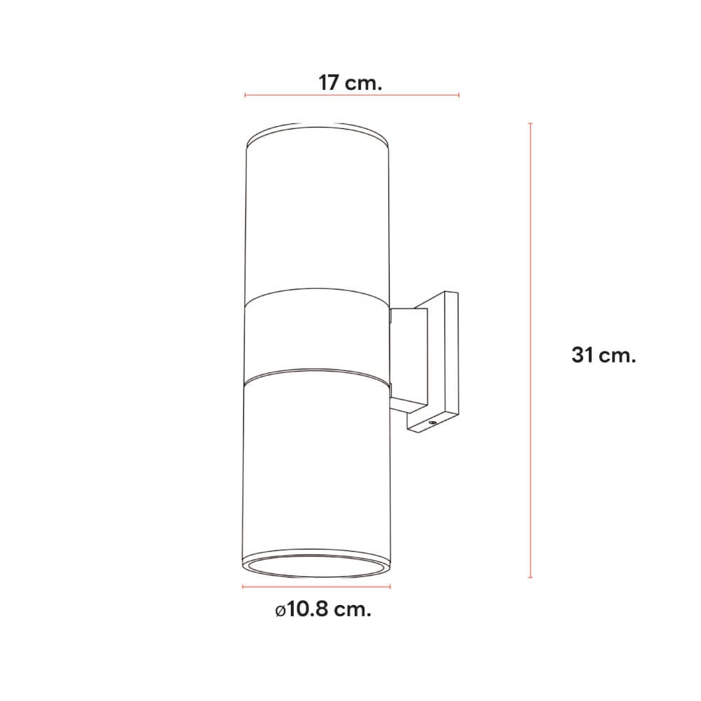 ไฟผนังภายนอก SL LIGHTING L3302 E27 ทรงกระบอก สีดำ แบบ 2 ทาง